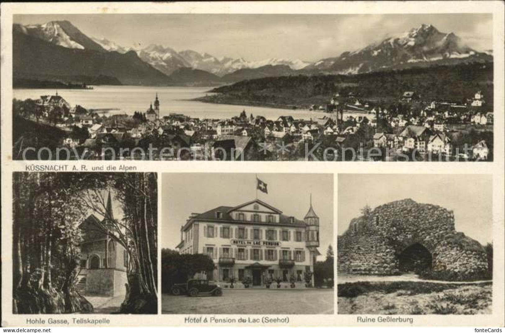 11853430 Kuessnacht Panorama Hohle Gasse Tellskapelle Hotel Pension Du Lac Ruine - Other & Unclassified