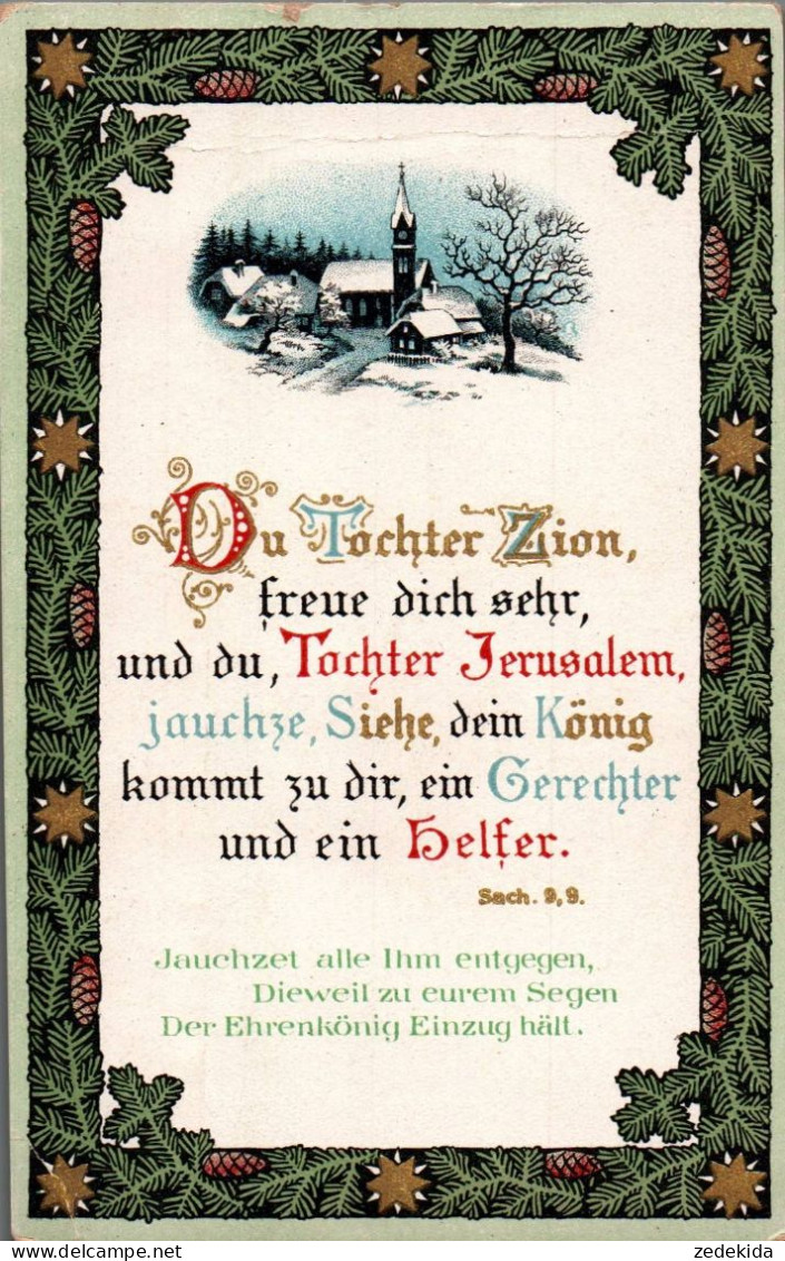 H1885 - TOP Litho - Sacharia Spruchkarte - Tochter Zion Jerusalem Gerechter König - Otros & Sin Clasificación