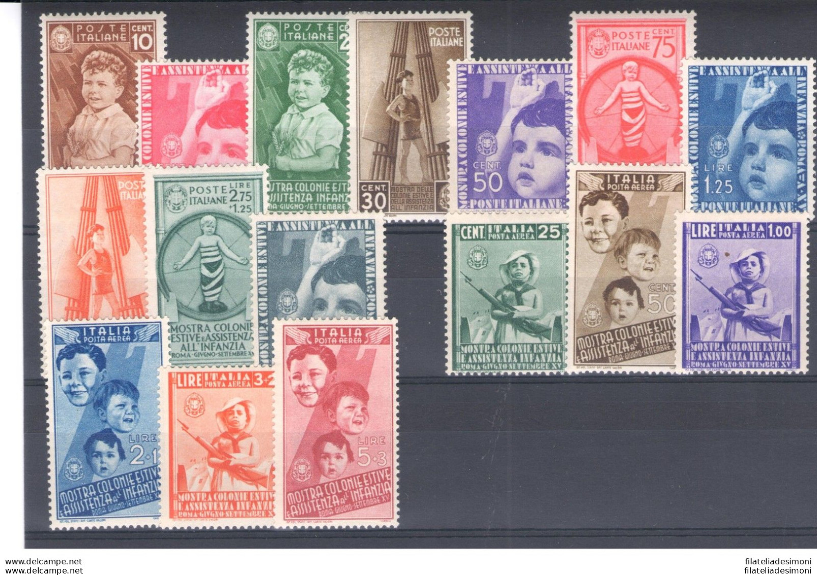 1936 Italia - Regno  , Colonie Estive , 16 Valori - Serie Completa - MNH** 406/1 - Other & Unclassified