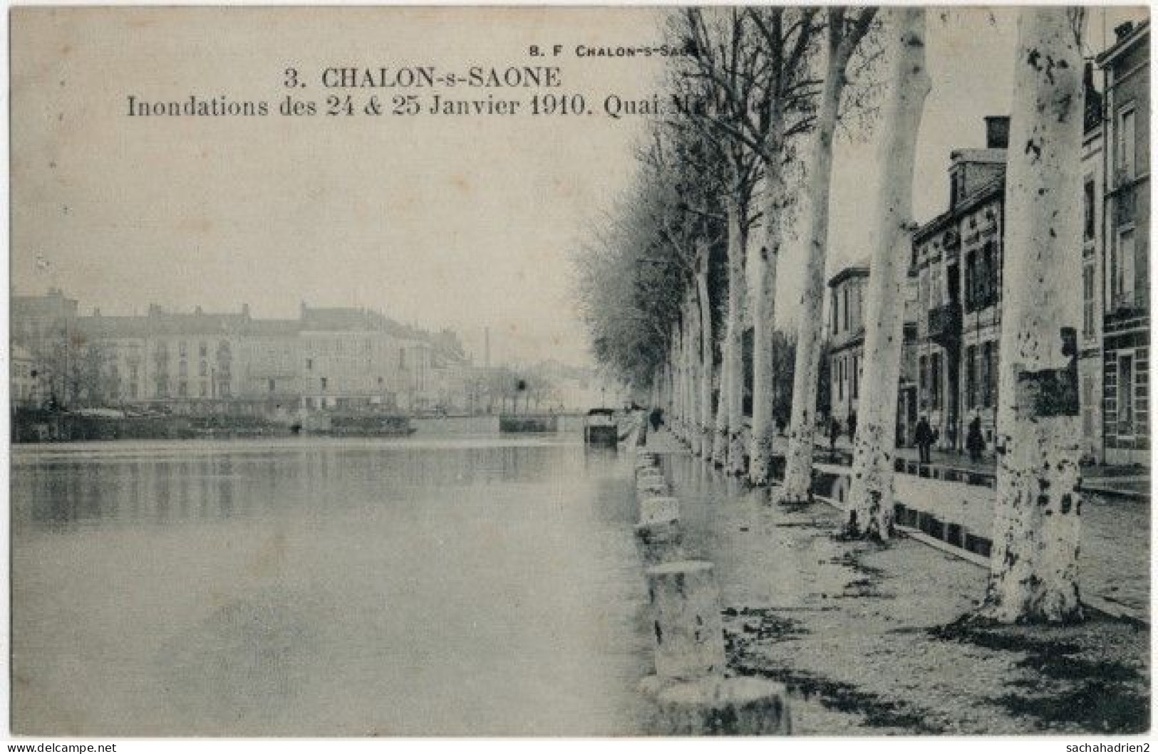 71. CHALON-SUR-SAONE. Inondations Des 24 & 25 Janvier 1910. Quai Michel. 3 - Chalon Sur Saone