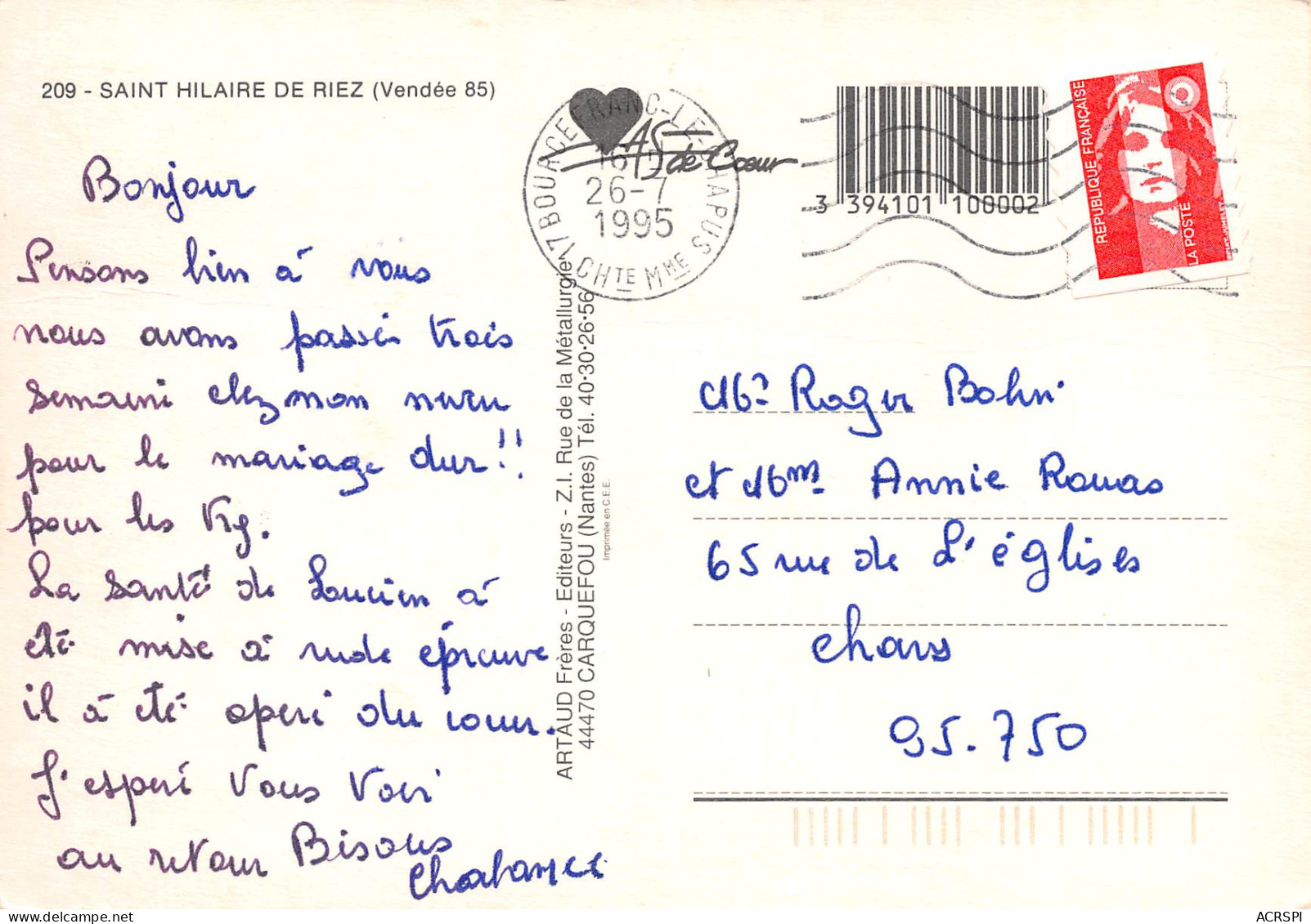 SAINT HILAIRE DE RIEZ  29(scan Recto Verso)MF2758UND - Saint Hilaire De Riez