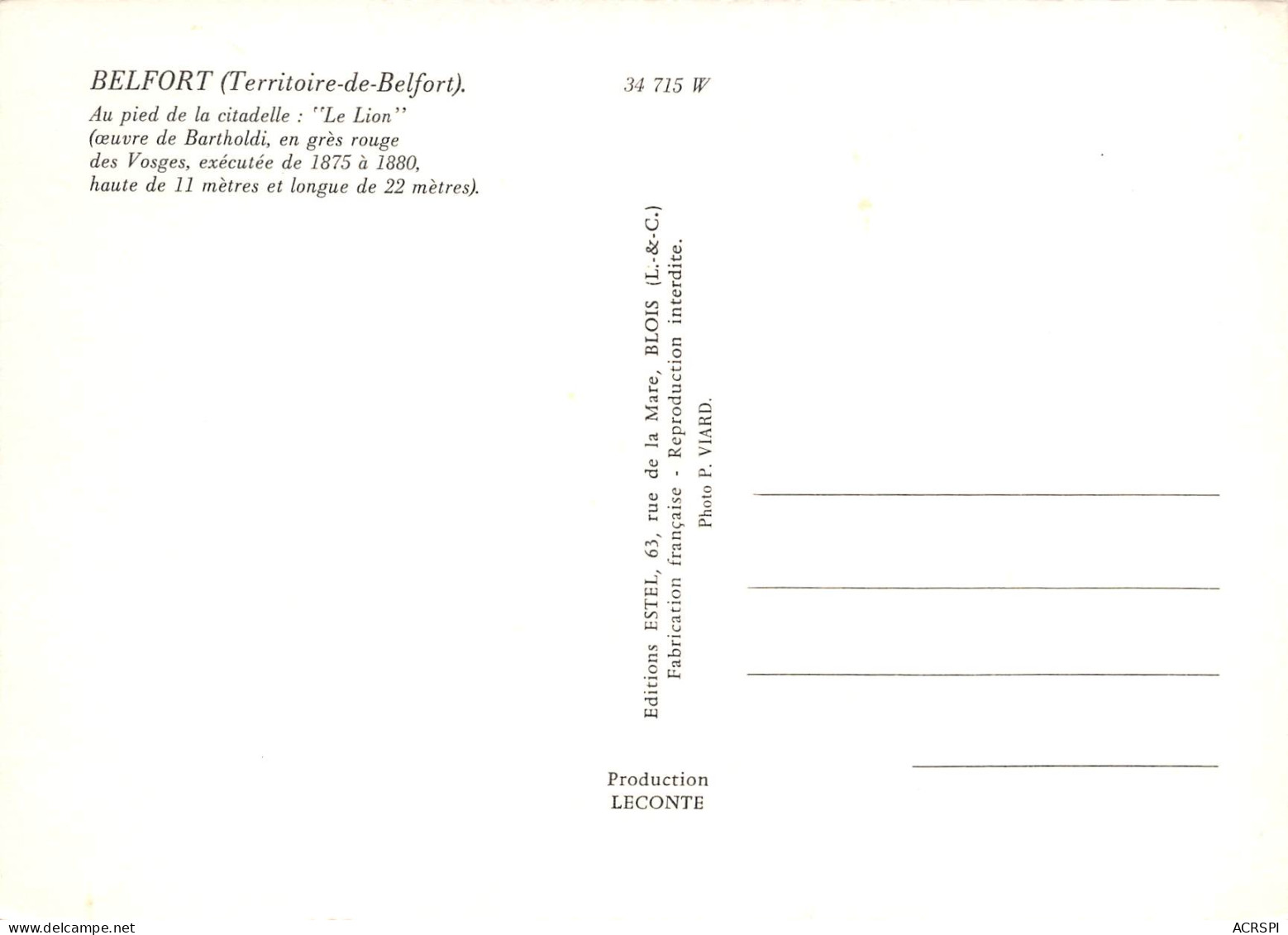 90 BELFORT  Le LION 16 (scan Recto Verso)MF2758VIC - Belfort – Le Lion