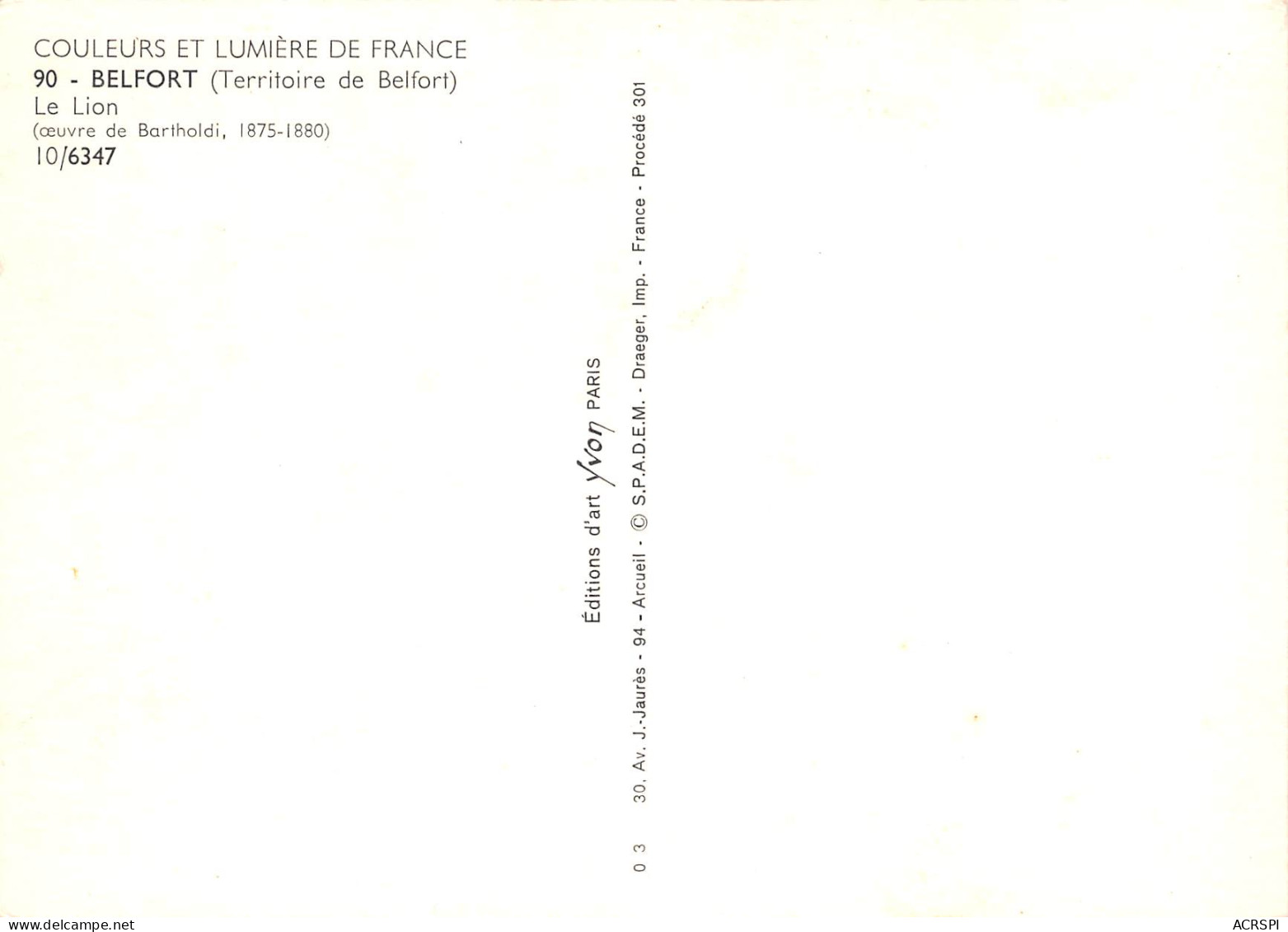90 BELFORT  Le LION   29 (scan Recto Verso)MF2758VIC - Belfort – Le Lion