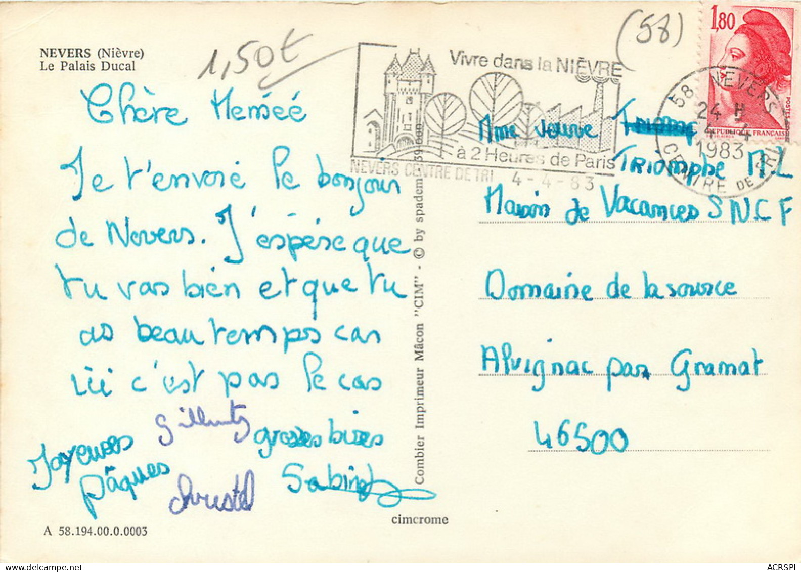 NEVERS Le Palais Ducal 23(scan Recto Verso)MF2760 - Nevers