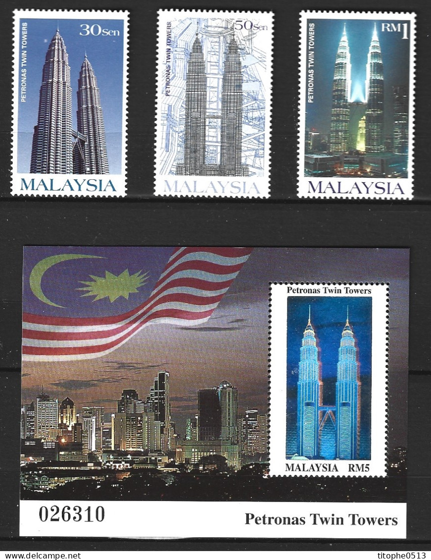 MALAISIE. N°724-6 + BF 37 De 2000. Twin Towers. - Malaysia (1964-...)