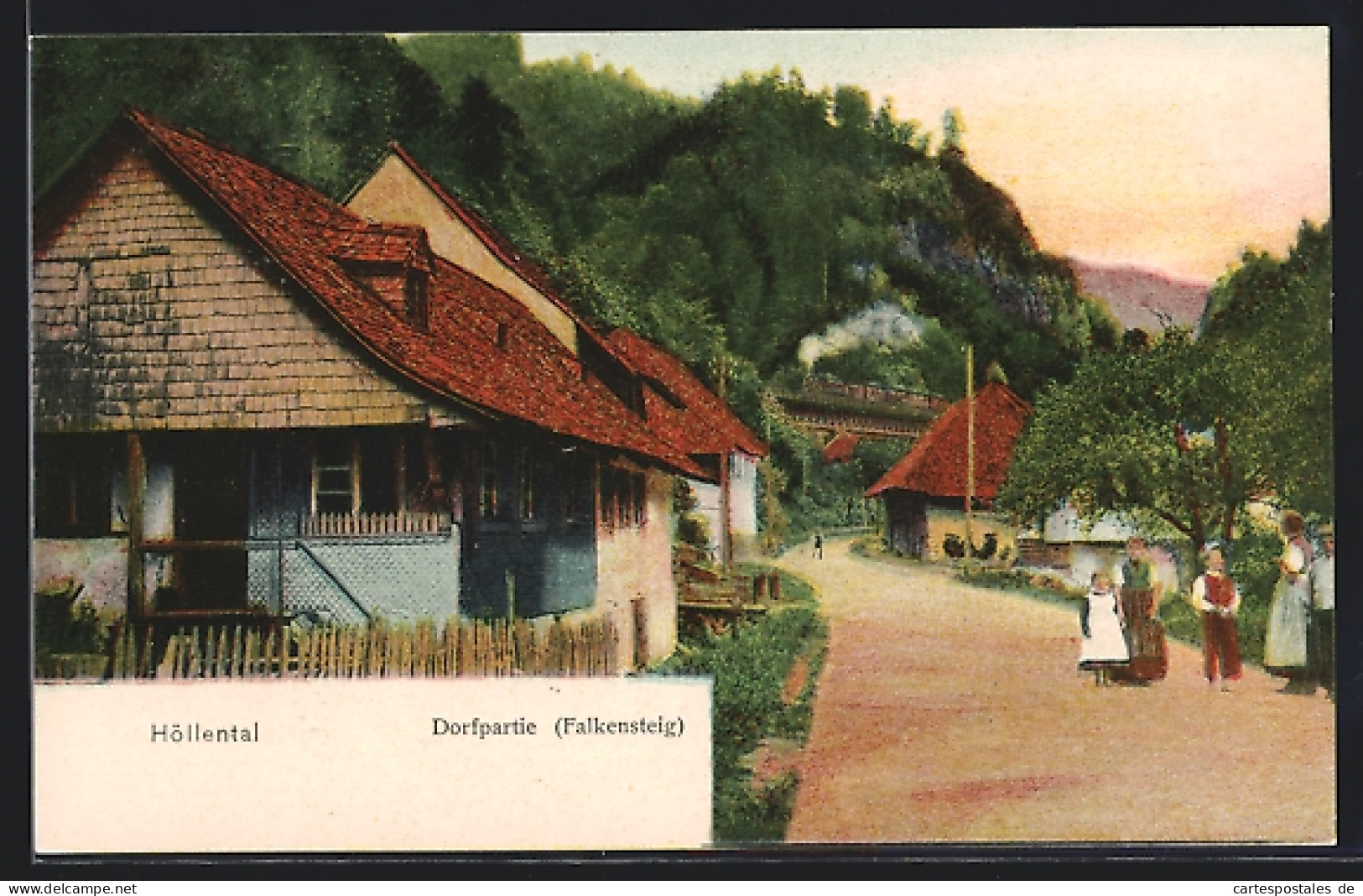 AK Falkensteig /Höllental, Doprfpartie Mit Hochbahn  - Höllental