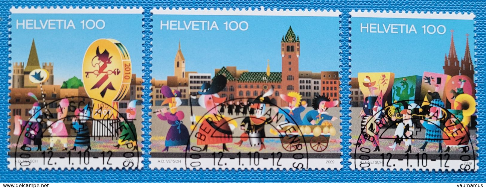 2010 Zu 1335-37 / Mi 2137-39 / YT 2063-65 BASEL CARNAVAL Obl. - Usati