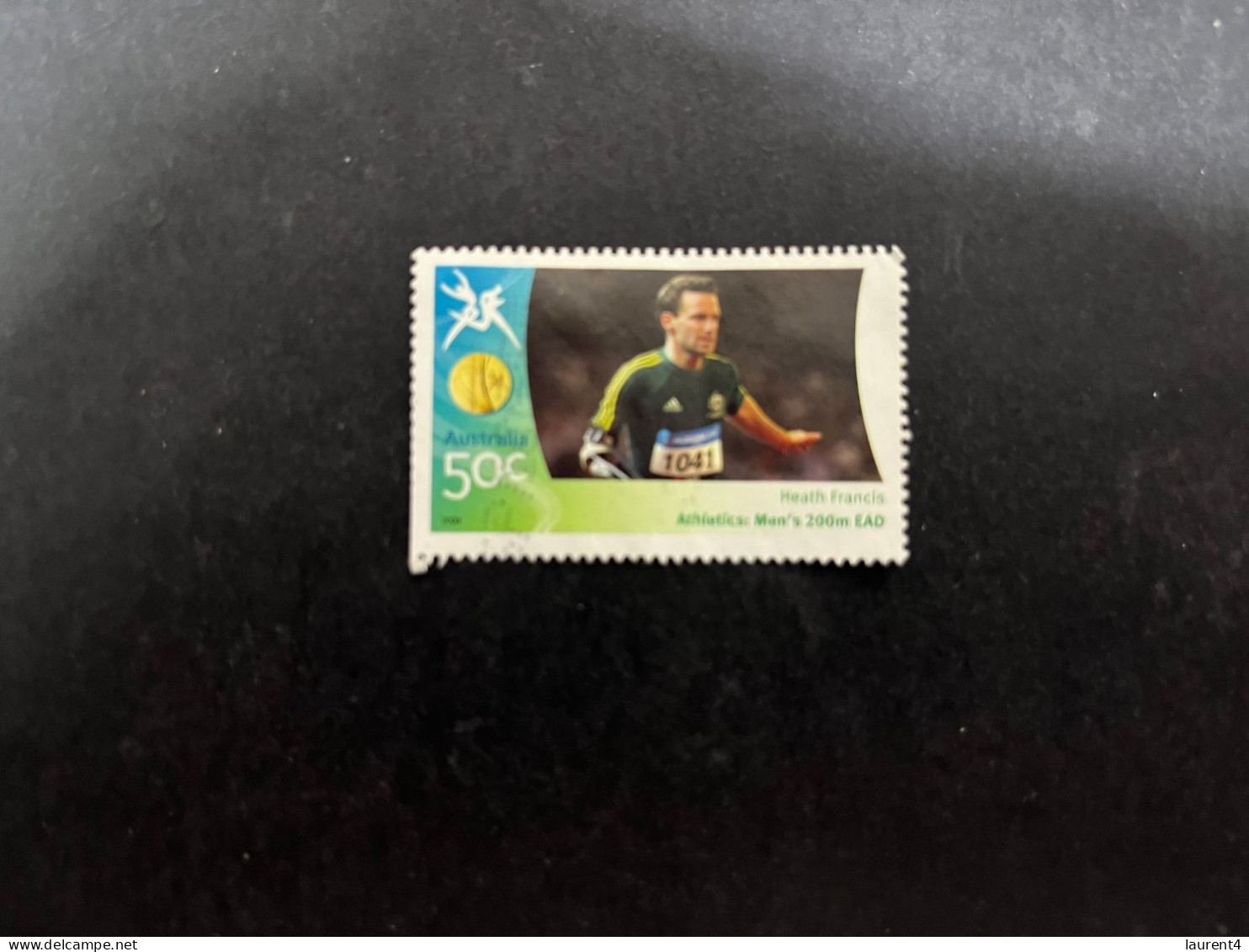 2-5-2024 (stamp) Australia - 1 Used 50 Cent - Athletics Commonweath Games Gold - H. Francis - Usados