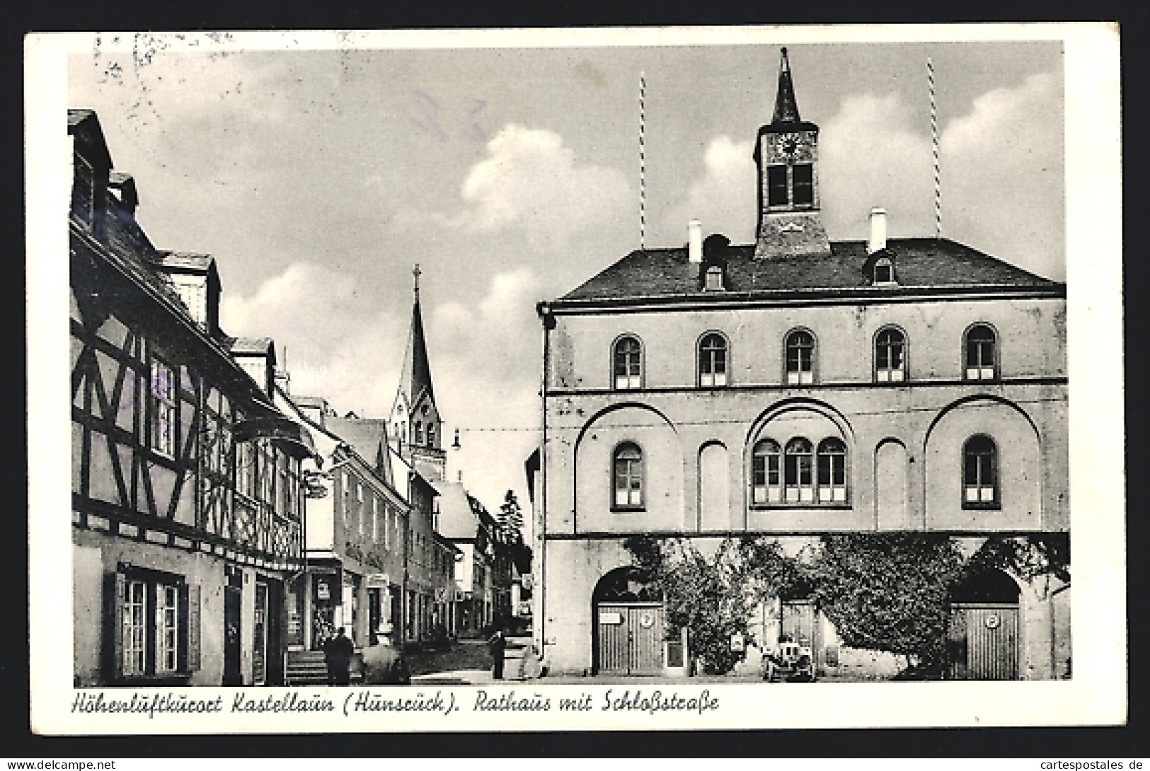 AK Kastellaun, Rathaus Mit Schlossstrasse  - Kastellaun