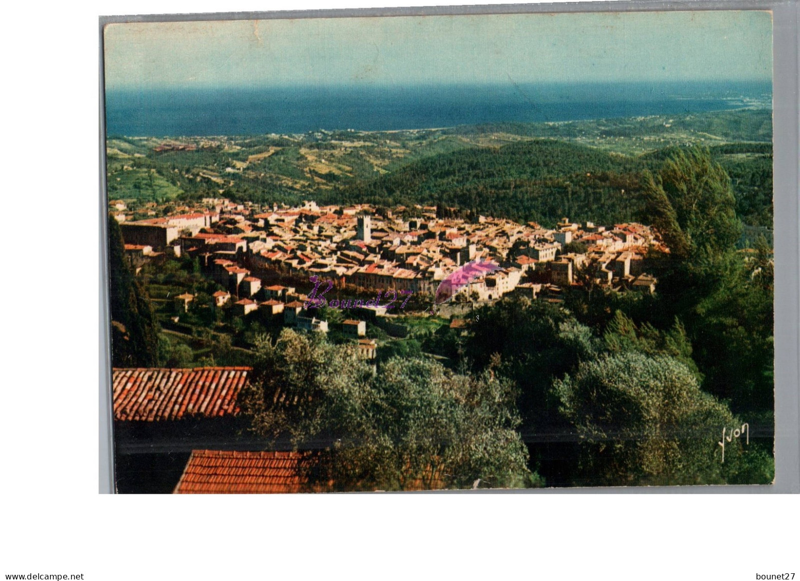 VENCE 06 - Vue Aerienne Generale Le Vieux Bourg Aux Pays Des Roses Des Oeillets Et Des Violettes 1969 - Vence