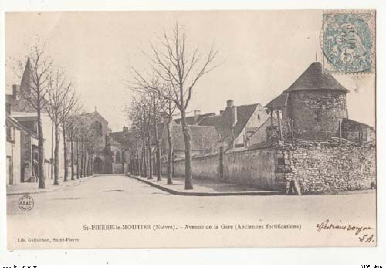 Carte Précurseur - France 58 - Saint Pierre Le Moutier - Avenue De La Gare - ( Fortifications) -  PRIX FIXE - ( Cd074) - Saint Pierre Le Moutier