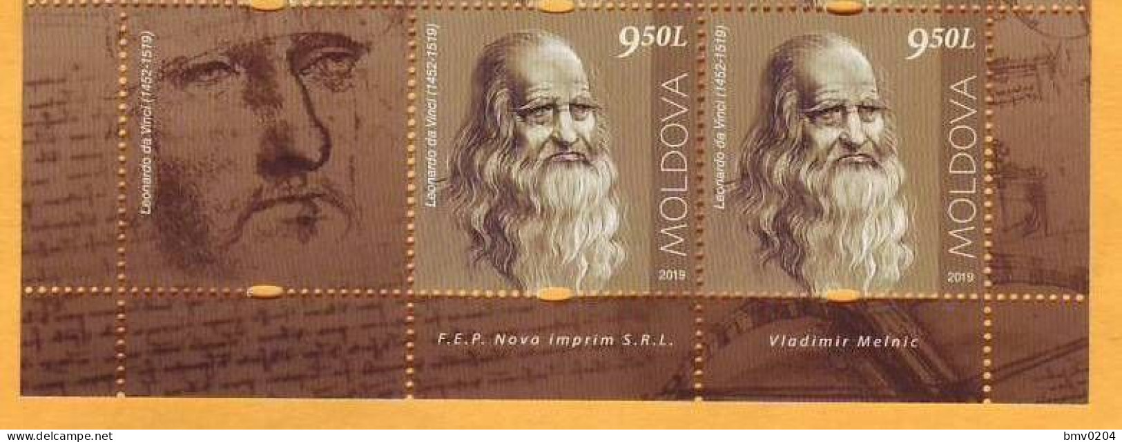 2019 Moldova Moldavie   Leonardo Da Vinci  Italian Painter, Scientist, And Engineer 2v Mint - Moldavie