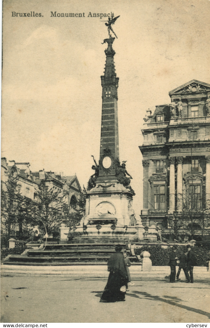 BRUXELLES - Monument Anspach - Animé - Bauwerke, Gebäude