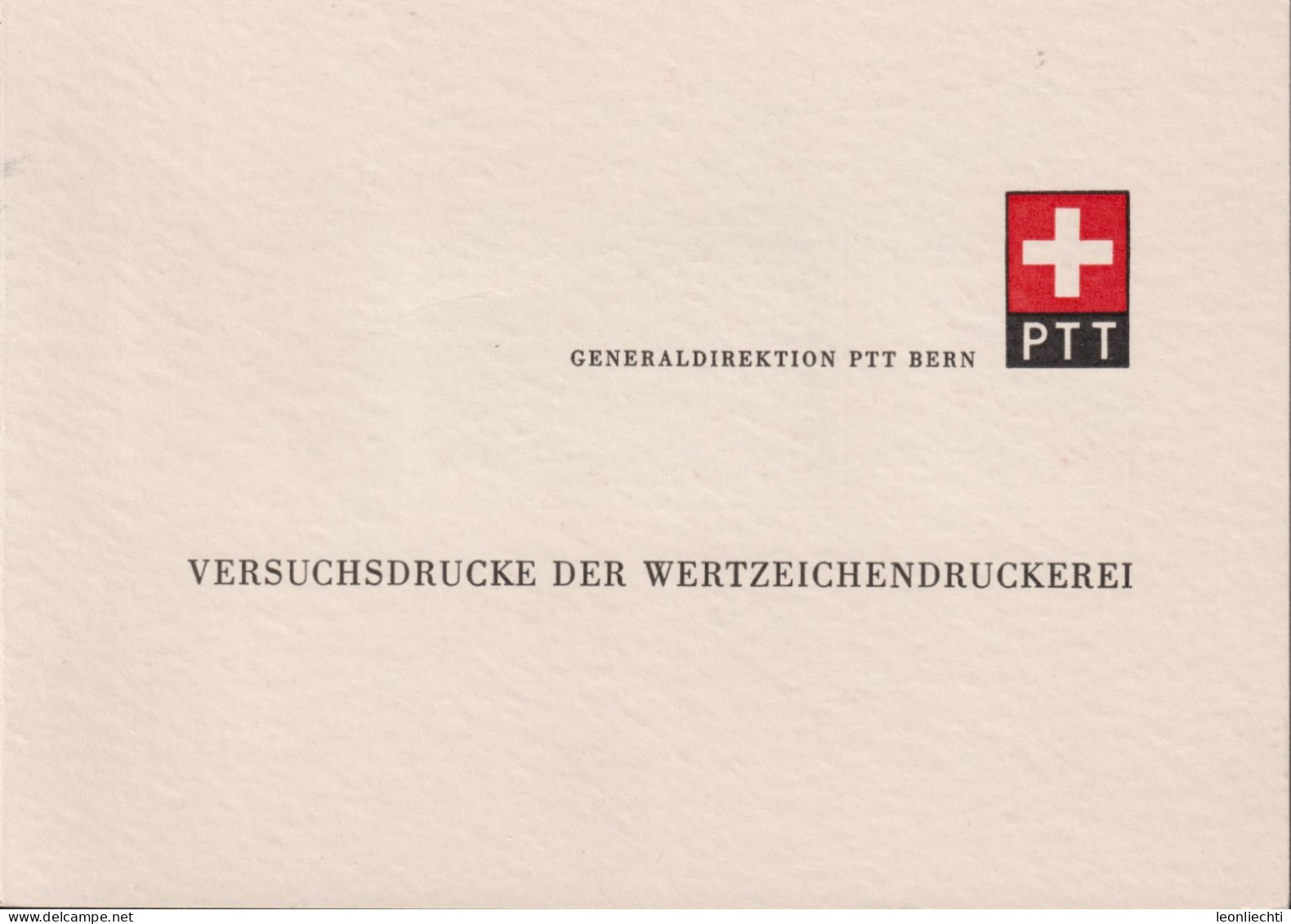 Schweiz, PTT Versuchsdrucke Der Wertzeichendruckerei - Fehldrucke
