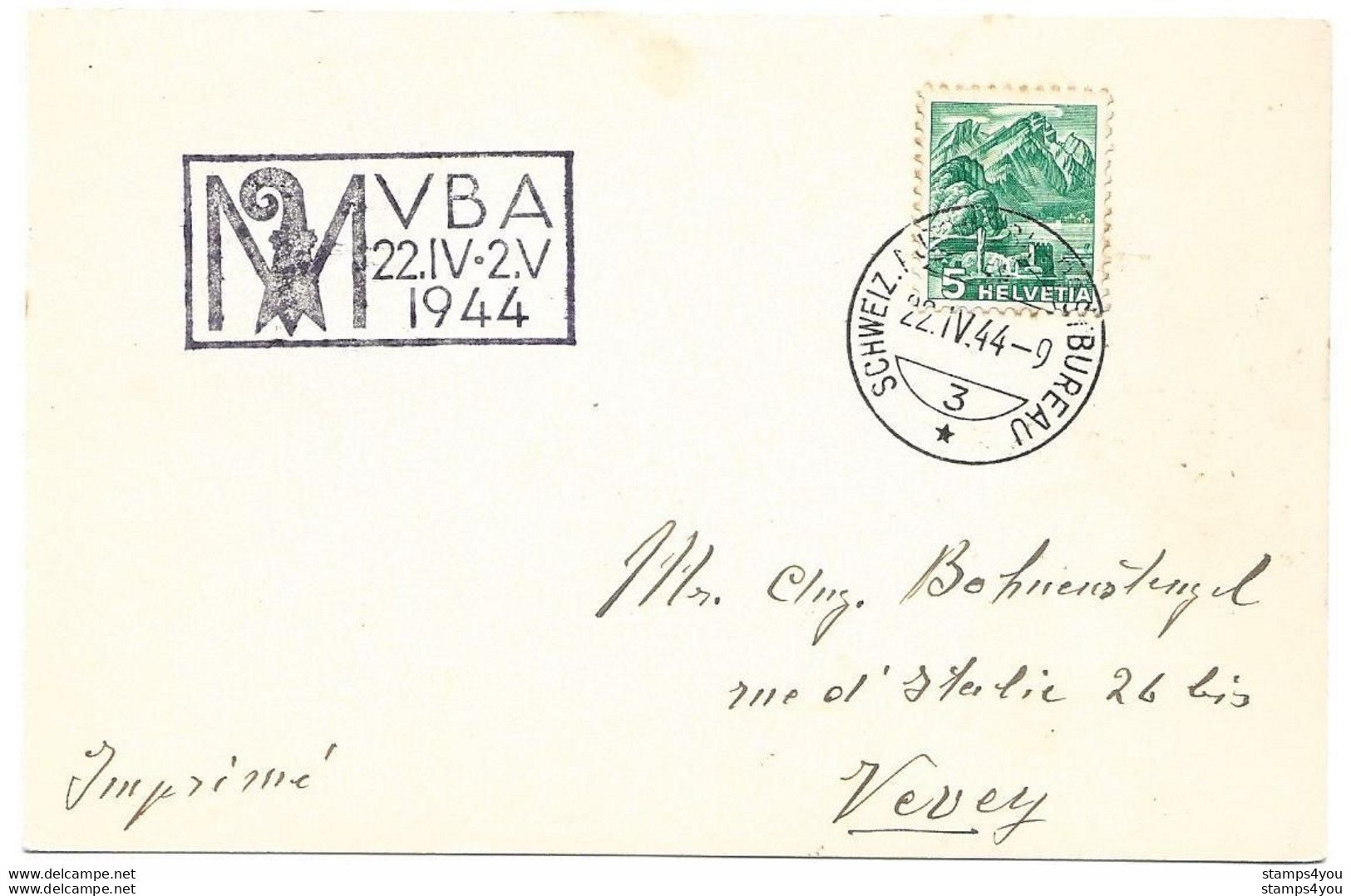 225 - 15 - Carte Avec Oblit Spéciale "Muba 1944" - Postmark Collection