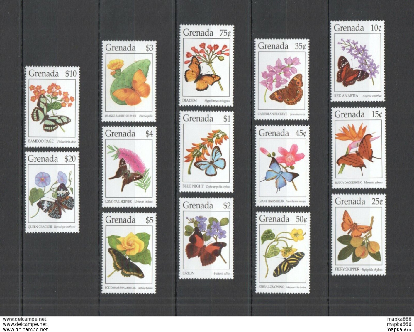 Nw0021 1994 Grenada Insects & Butterflies Michel #2834-47 Michel 70 Euro Mnh - Papillons