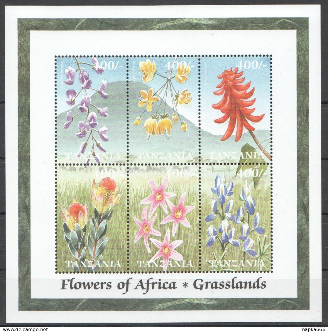 Pk273 Tanzania Flora Flowers Of Africa Grasslands Kb Mnh Stamps - Andere & Zonder Classificatie