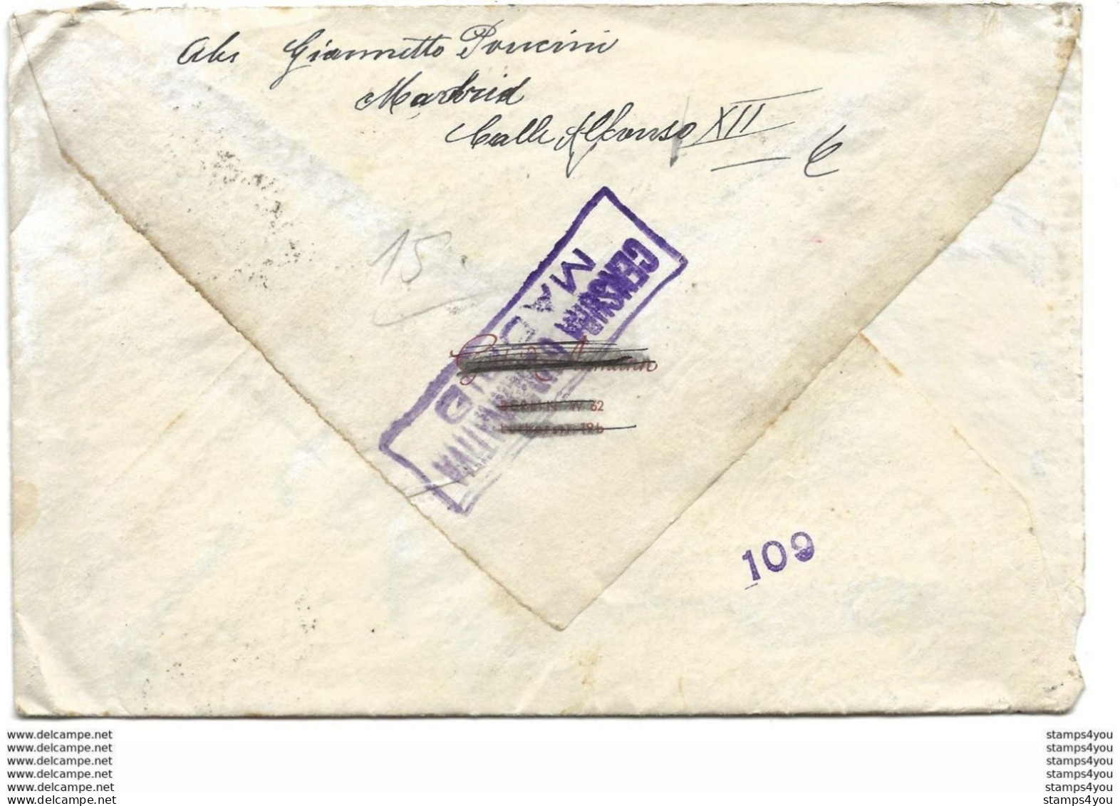 16 - 9 - Enveloppe Envoyée De Madrid à Berlin 1944 - Censure - WW2