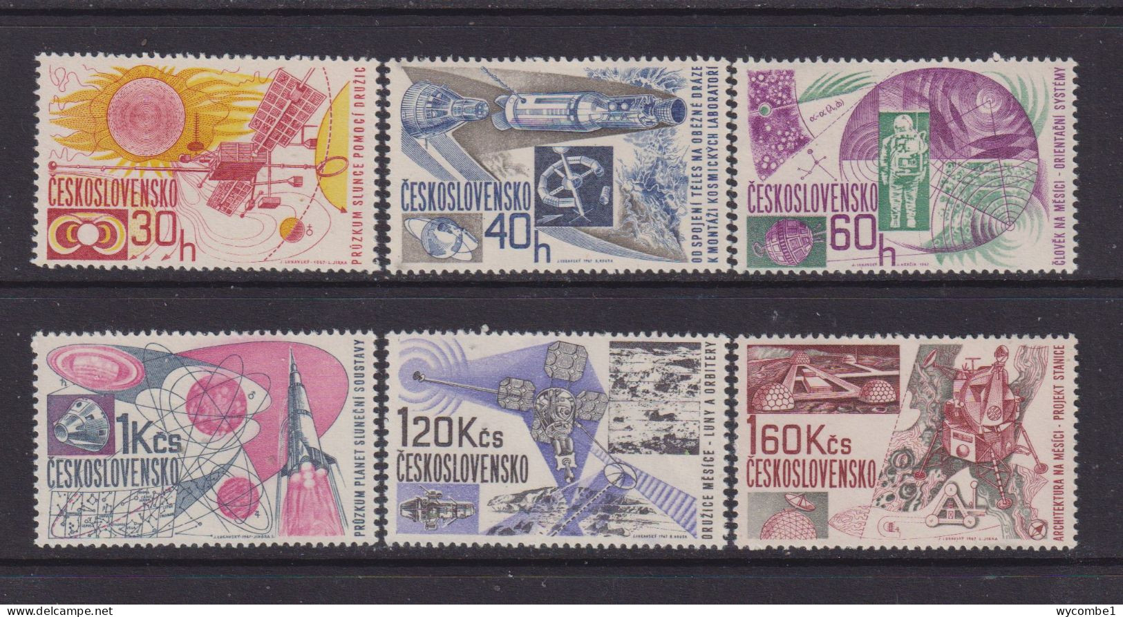 CZECHOSLOVAKIA  - 1967 Space Research Set Never Hinged Mint - Unused Stamps