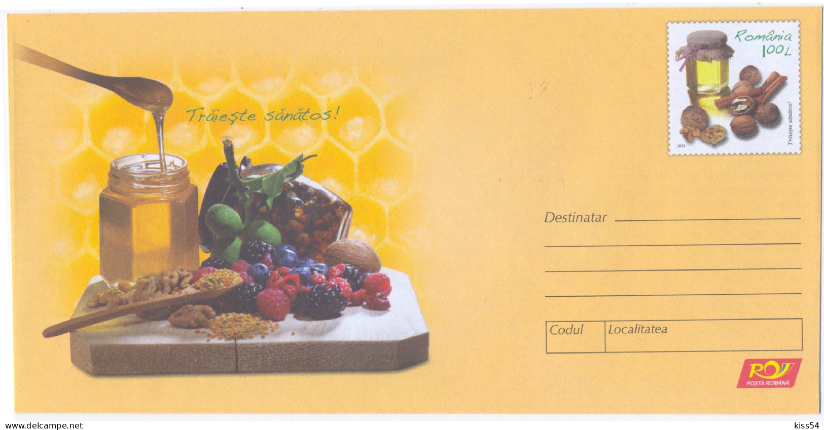 IP 2013 - 4 HONEY Eat Healthy Berries (blueberries, Blackberries Raspberries) Walnuts - Stationery - Unused - 2013 - Postal Stationery