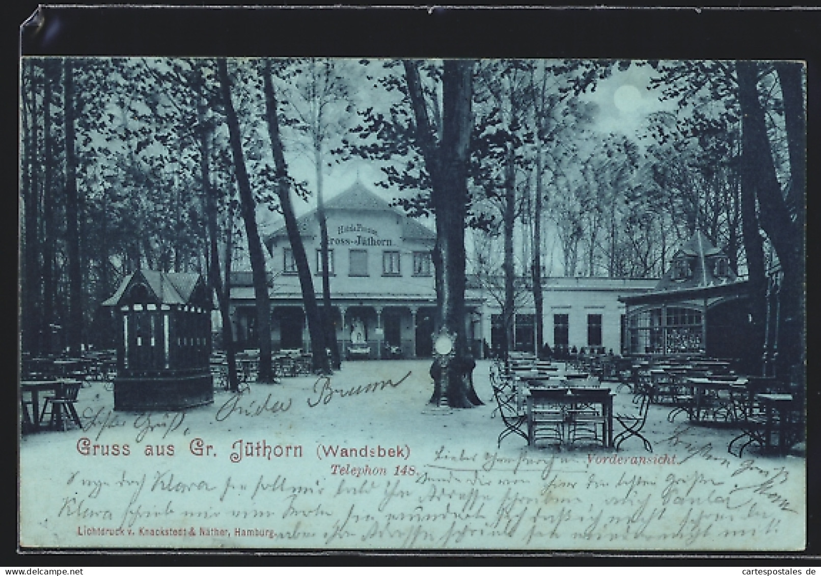 Mondschein-AK Gr. Jüthorn /Wandsbek, Hotel & Pension Mit Grossem Aussenbereich  - Wandsbek