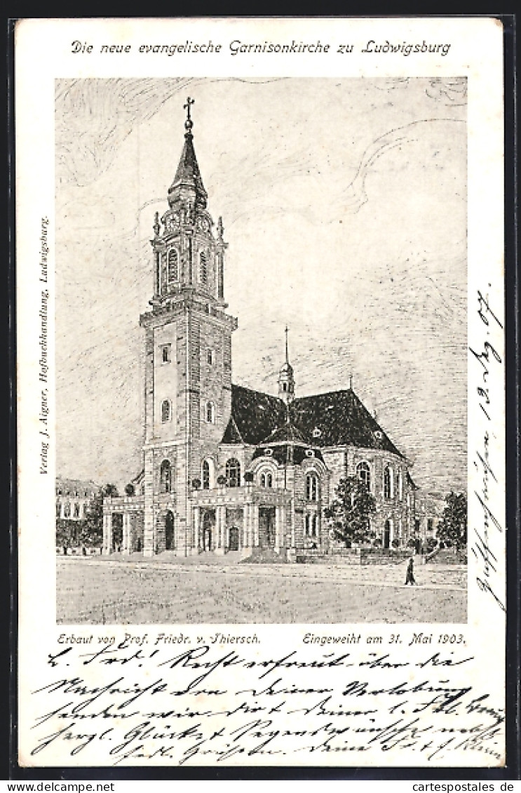 Künstler-AK Ludwigsburg / Württ., Neue Garnisonkirche  - Ludwigsburg