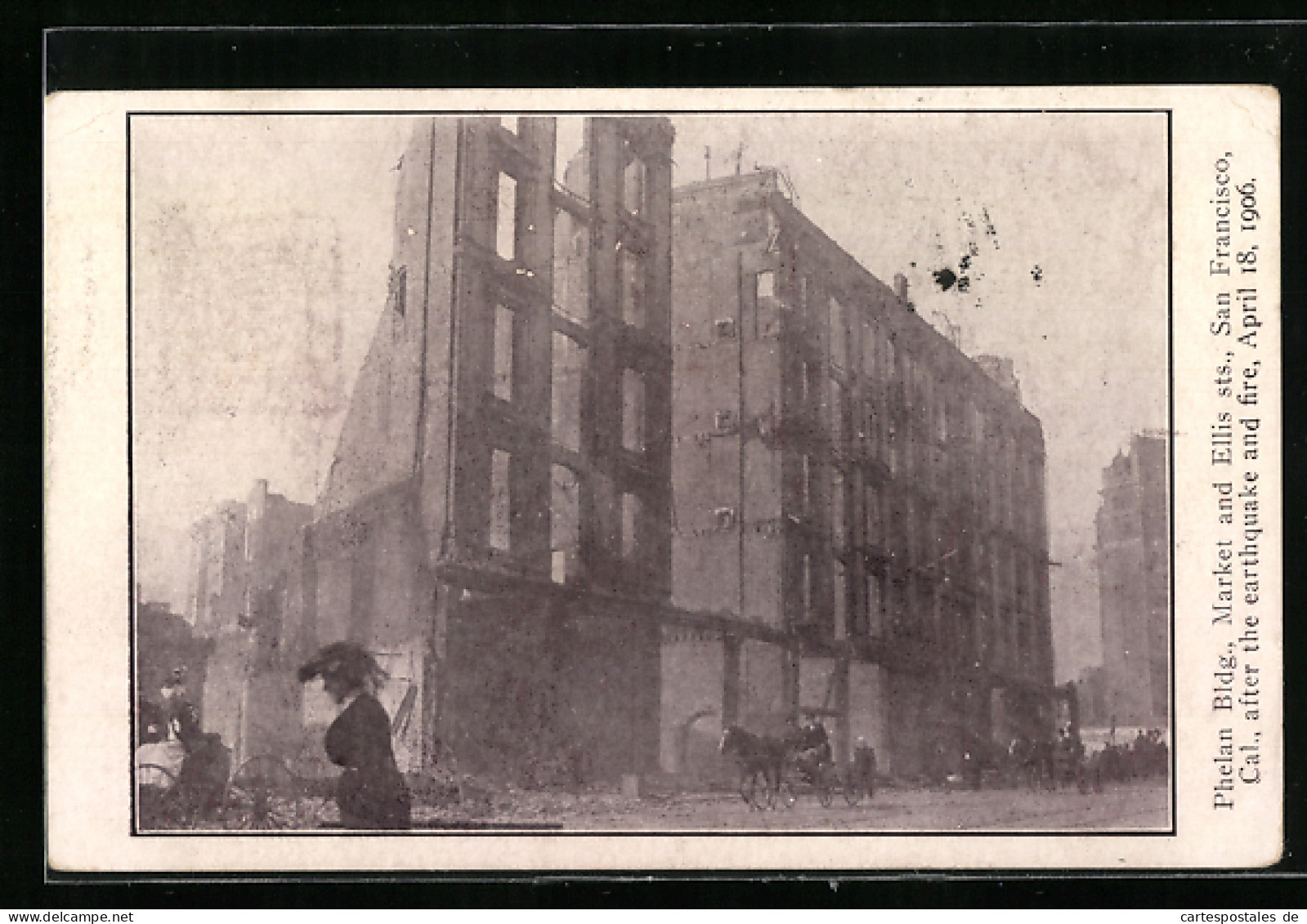 AK San Francisco, Phelan Bldg. After The Earthquake And Fire 1906  - Rampen