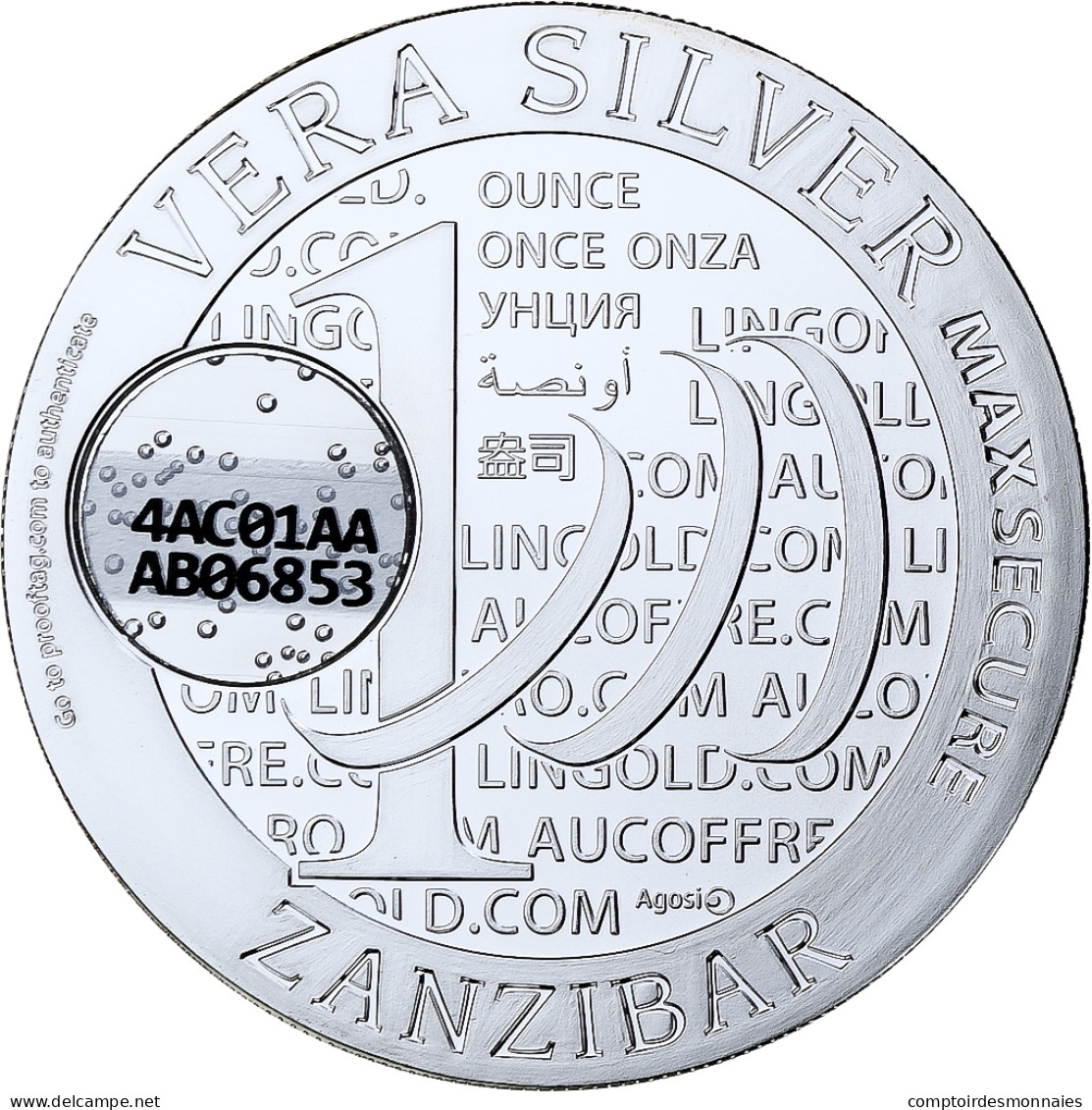 Zanzibar, 1000 Shillings, 1 Vera Silver Oz, 2015, BE, Argent, FDC - Tanzanie