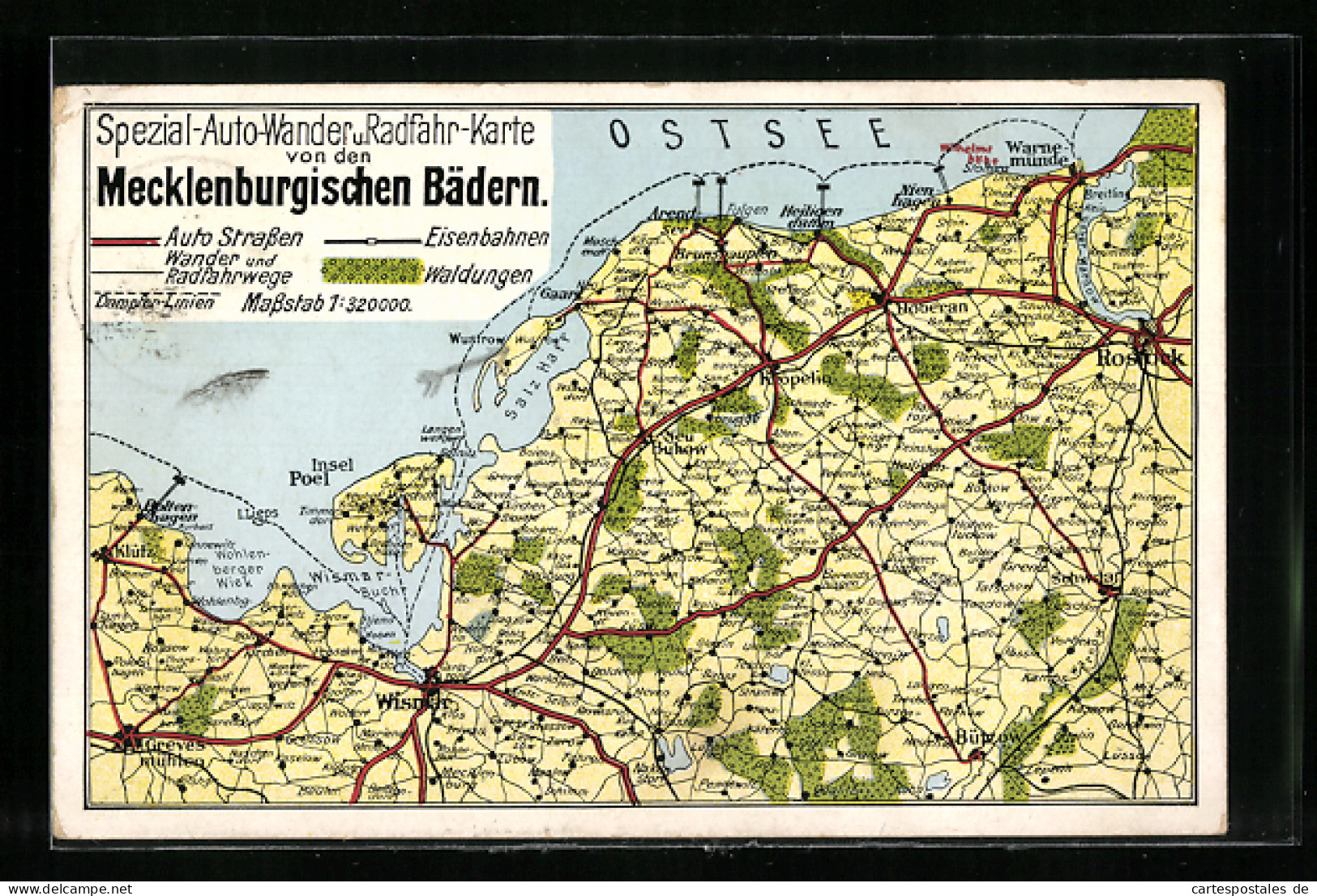 AK Wismar, Landkarte Mit Insel Poel  - Landkarten