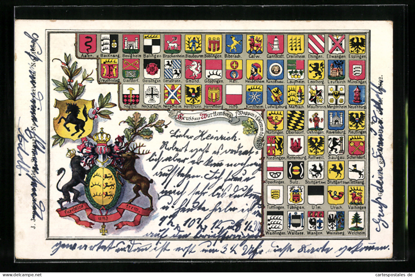 AK Württemberg, Alphabetisch Geordnete Wappen  - Genealogía