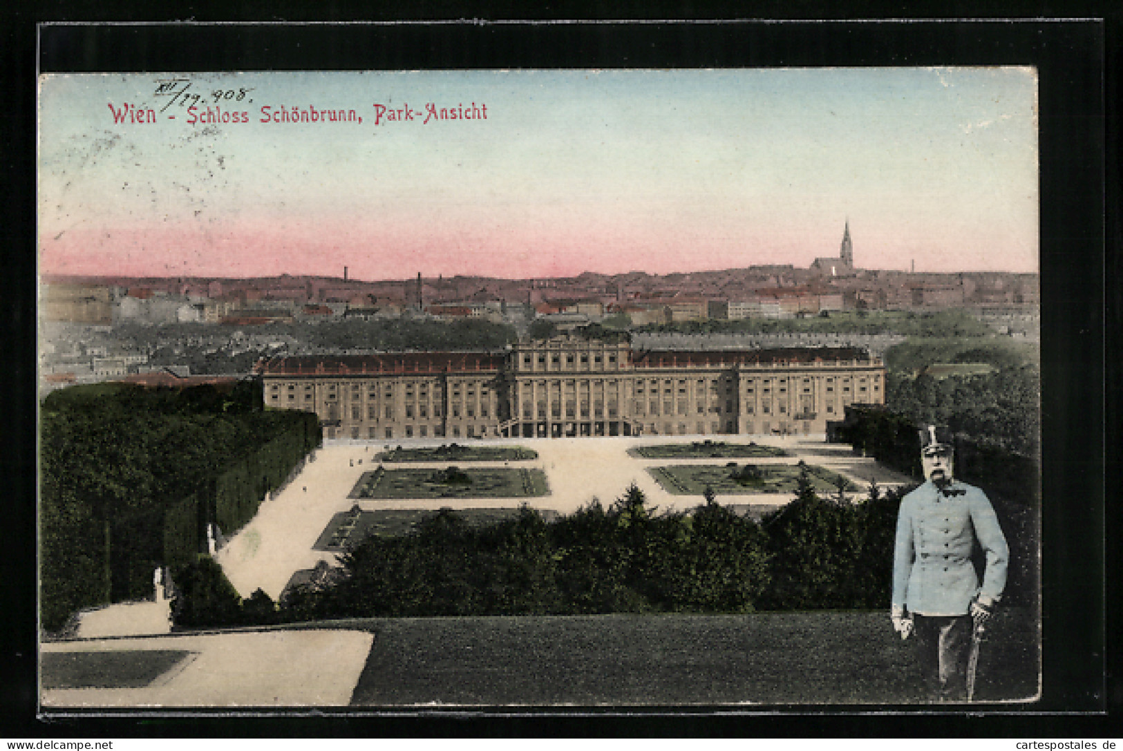 AK Kaiser Franz Josef I. Von ÖsterreichBlick Auf Schloss Schönbrunn Zu Wien, Parkansicht  - Familles Royales