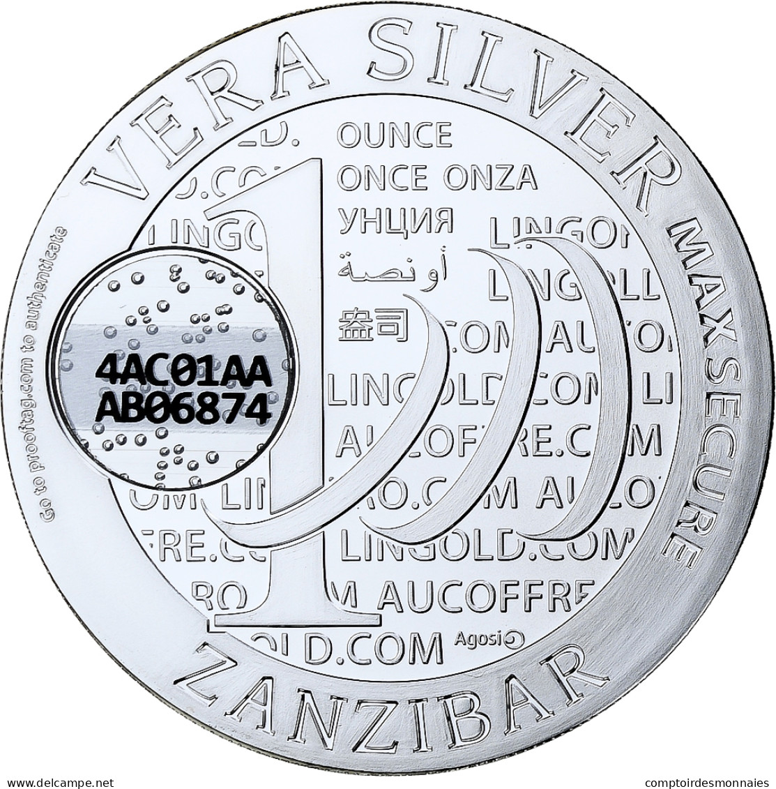 Zanzibar, 1000 Shillings, 1 Vera Silver Oz, 2015, BE, Argent, FDC - Tanzanía