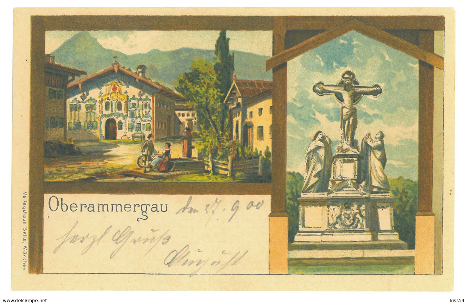 GER 05 - 17242 OBERAMMERGAU, Litho, Germany - Old Postcard - Used - 1900 - Oberammergau