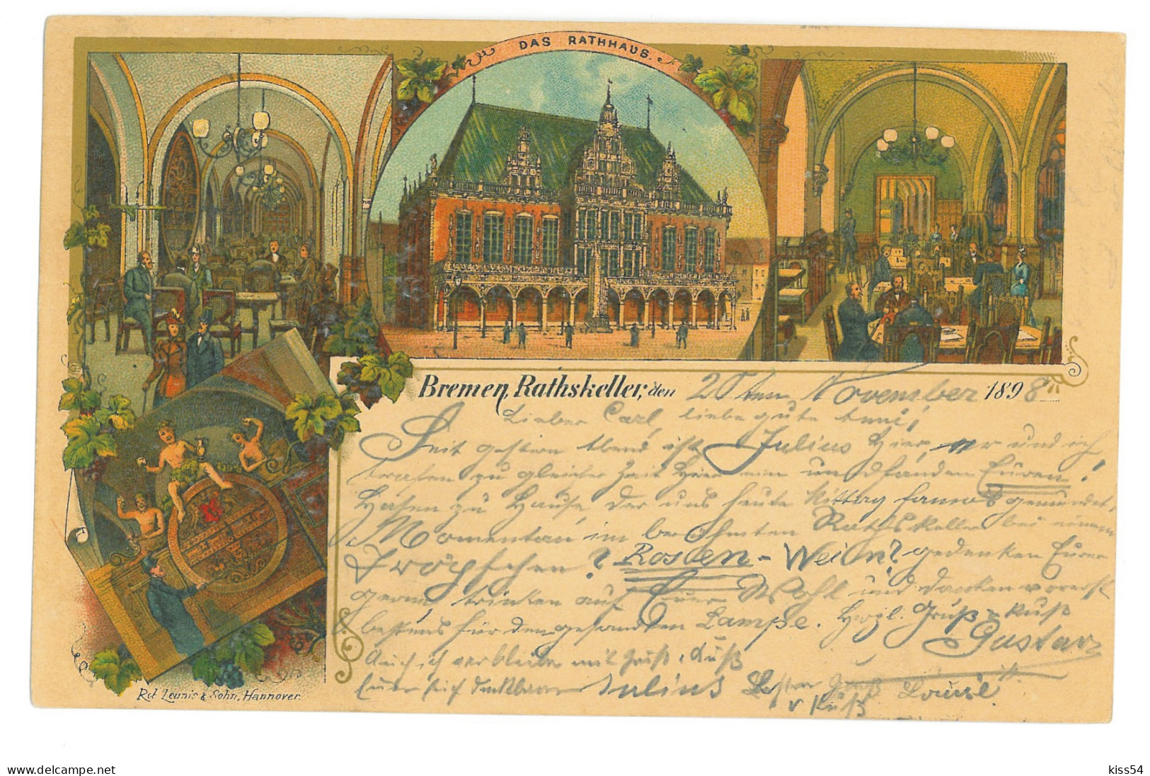 GER 05 - 16875 BREMEN, Litho, Germany - Old Postcard - Used - 1898 - Bremen