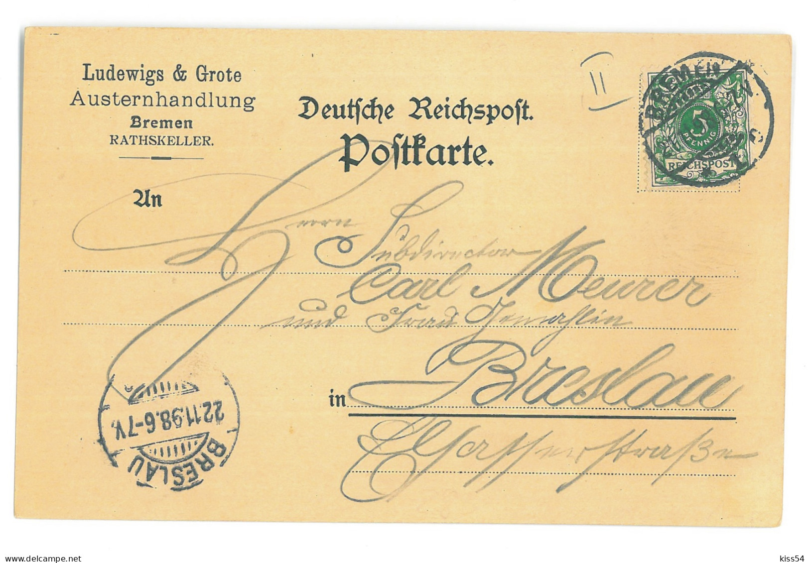 GER 05 - 16875 BREMEN, Litho, Germany - Old Postcard - Used - 1898 - Bremen