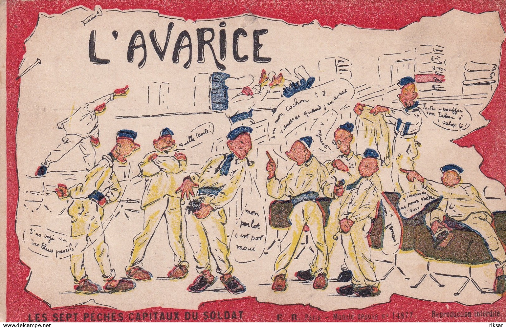 MILITAIRE(CARTE HUMORISTIQUE) HALTE LA(AVARICE) - Humor