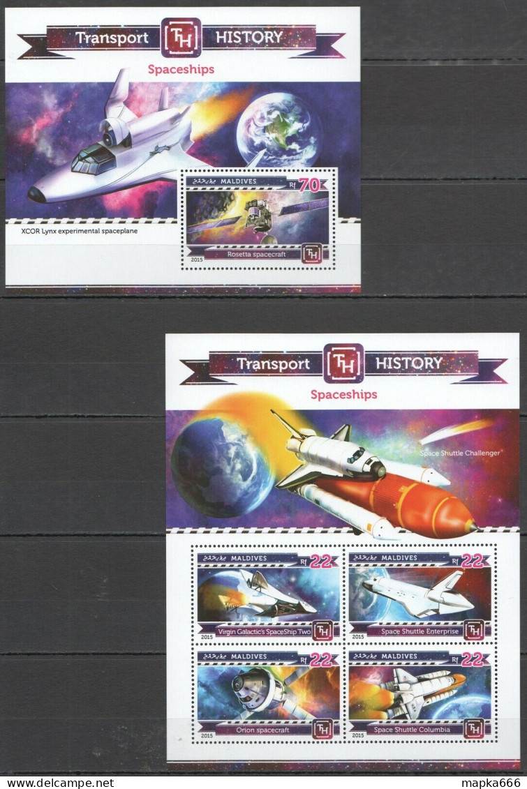 Ml202 2015 Maldives Transport Spaceships Bl+Kb Mnh - Other & Unclassified