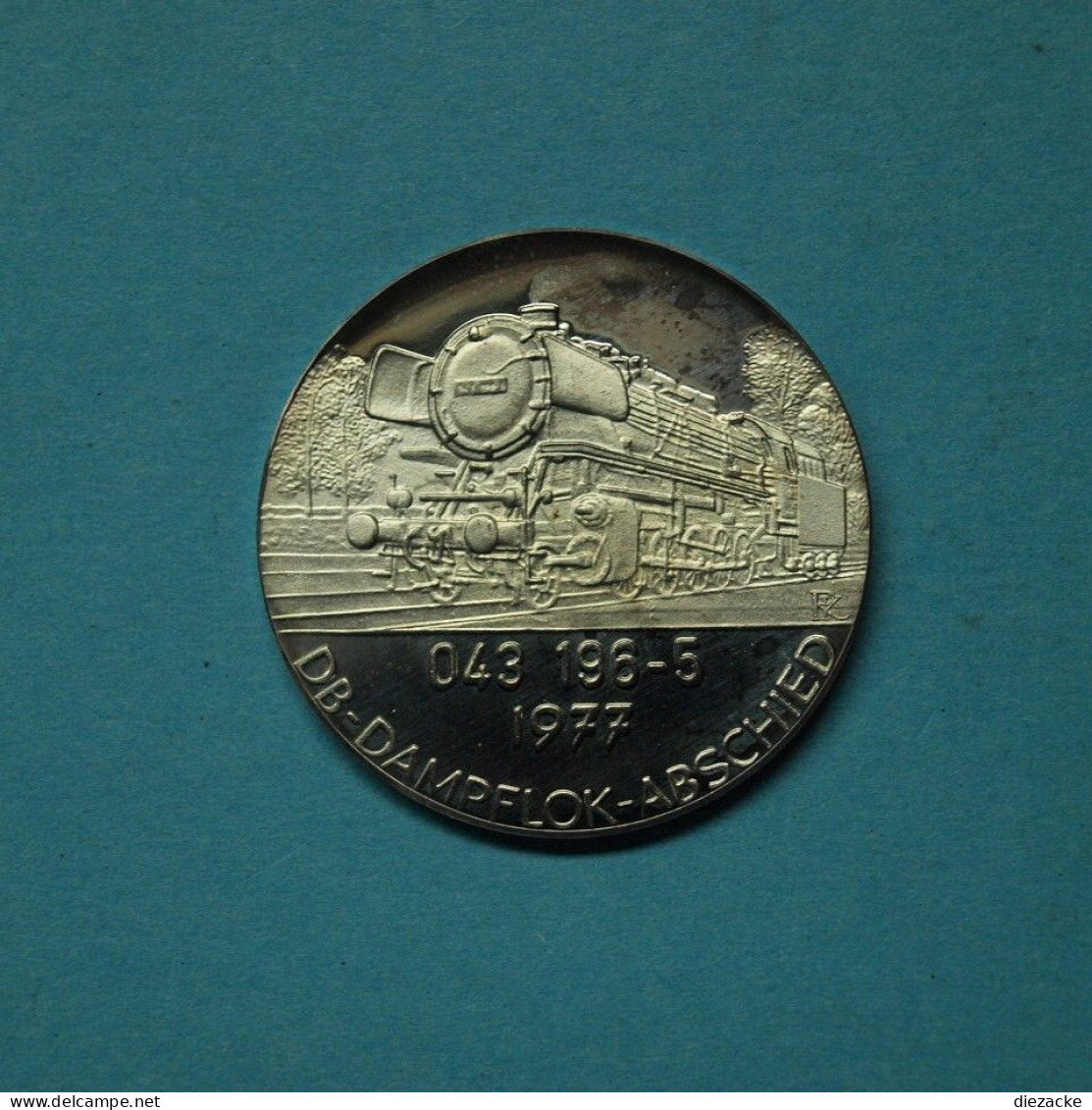 Medaille DB-Dampflok-Abschied 043 196-5 1977 PP (M5373 - Non Classés