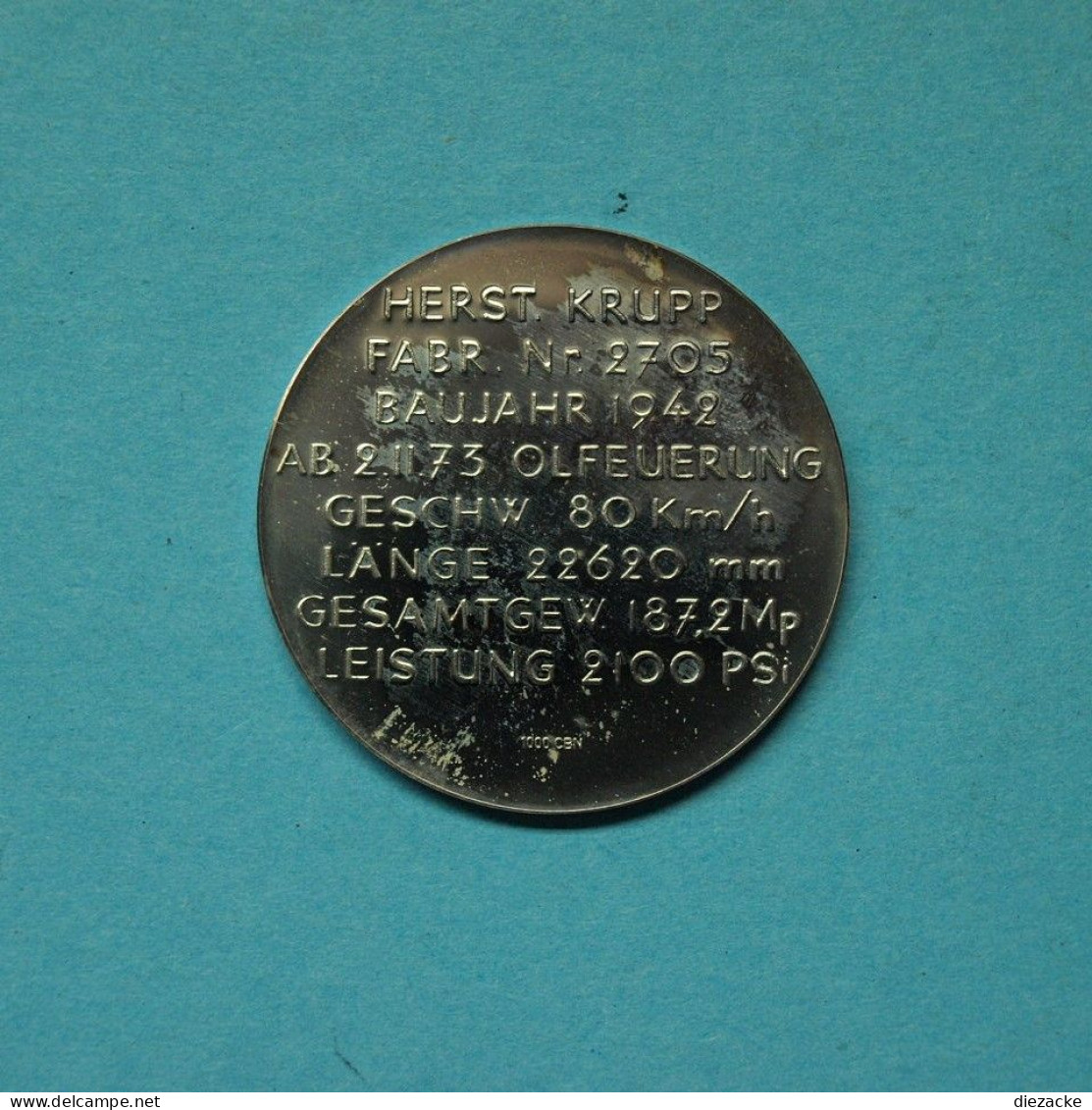 Medaille DB-Dampflok-Abschied 043 196-5 1977 PP (M5373 - Non Classés
