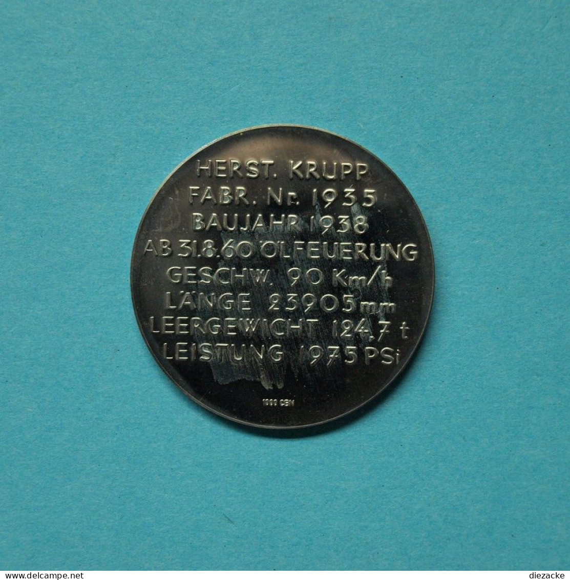 Medaille DB-Dampflok-Abschied 043 196-5 1977 PP (M5375 - Sin Clasificación