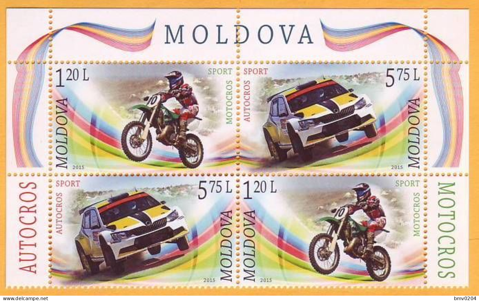 2015 Moldova Moldavie Moldau  Sport. Motocross. Autocross.(2 Set) 4v Mint - Moldavië