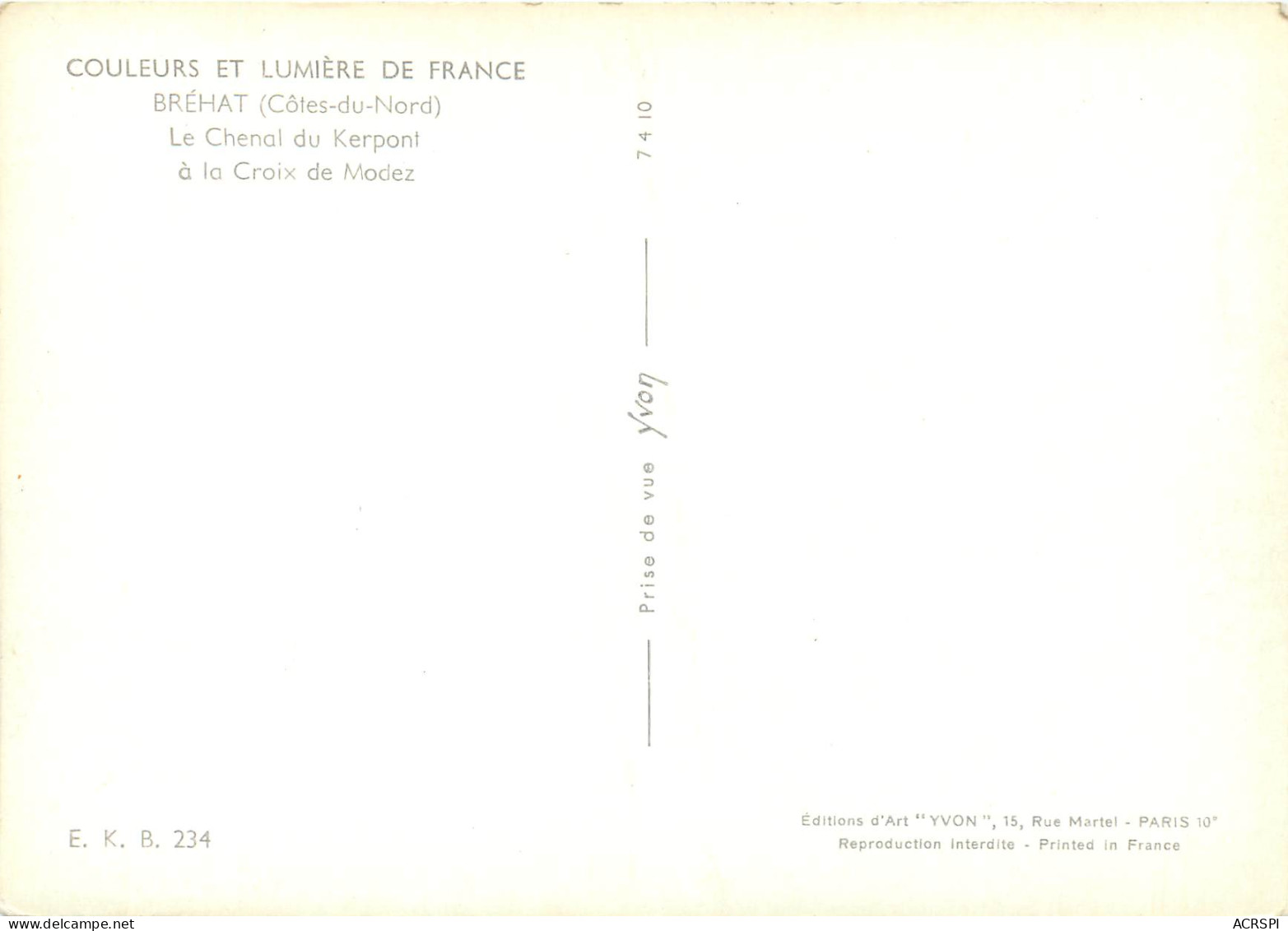ILE DE BREHAT Le Chenal Du Kerpont A La Croix De Modez 14(scan Recto Verso)MF2761 - Ile De Bréhat