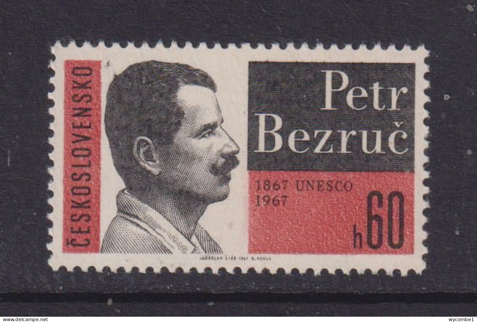 CZECHOSLOVAKIA  - 1967 Bezruc 60h Never Hinged Mint - Unused Stamps