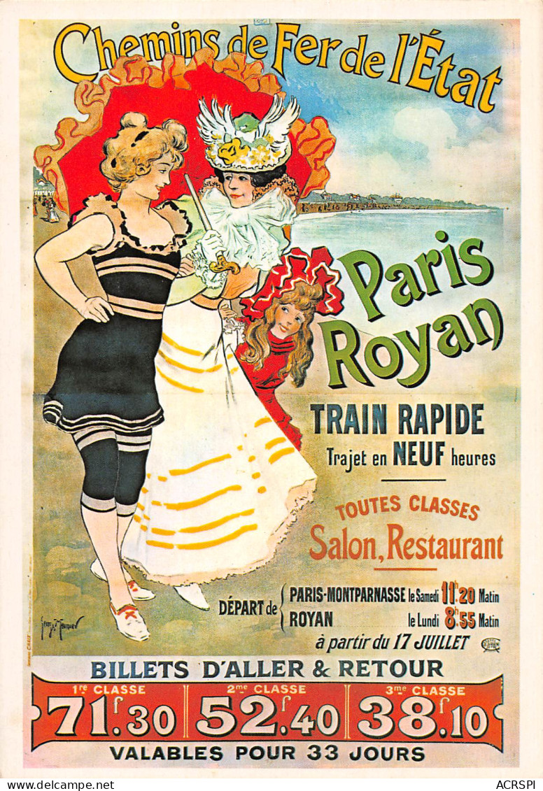 PARIS ROYAN Chemins De Fer DE L' ETAT SNCF Train Rail Railway PUB Publicité  27 (scan Recto Verso)MF2762UND - Publicidad