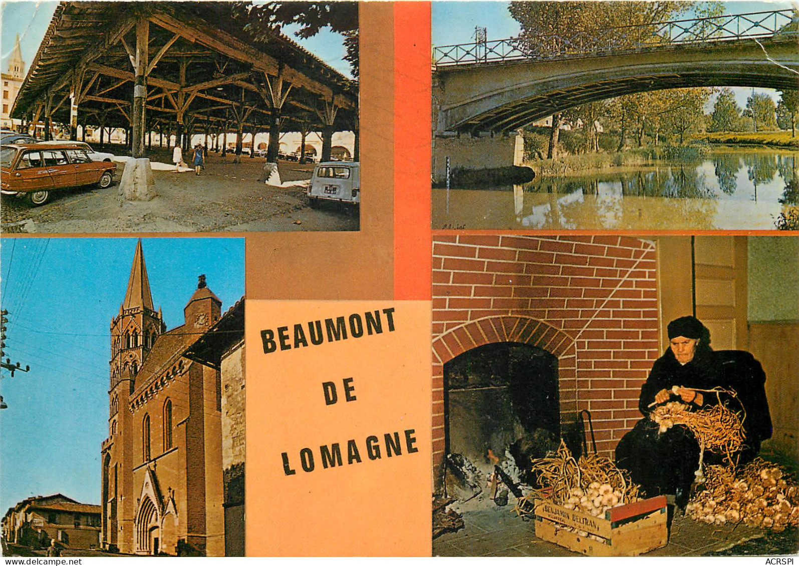 BEAUMONT DE LOMAGNE La Halle Le Pont Sur La Gimone 13(scan Recto Verso)MF2763 - Beaumont De Lomagne