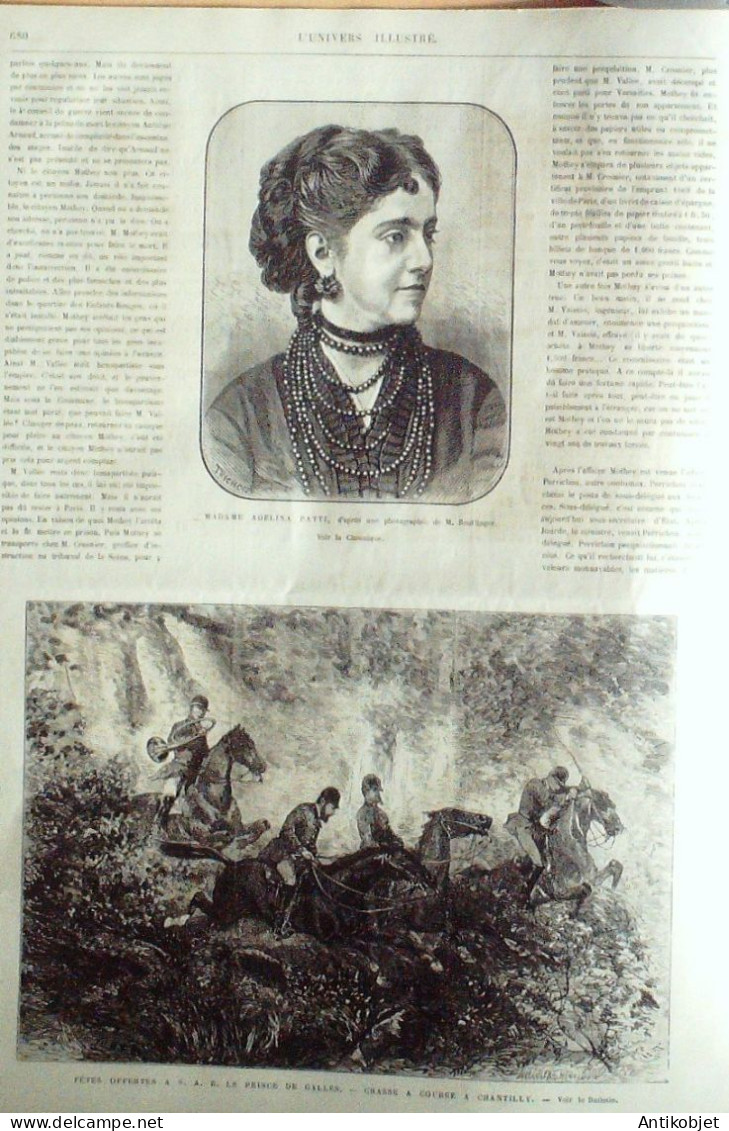 L'Univers illustré 1874 n°1022 Suisse Wetterhorn Bagneux (92) Chantilly (60) Frascati Villa Torlonia