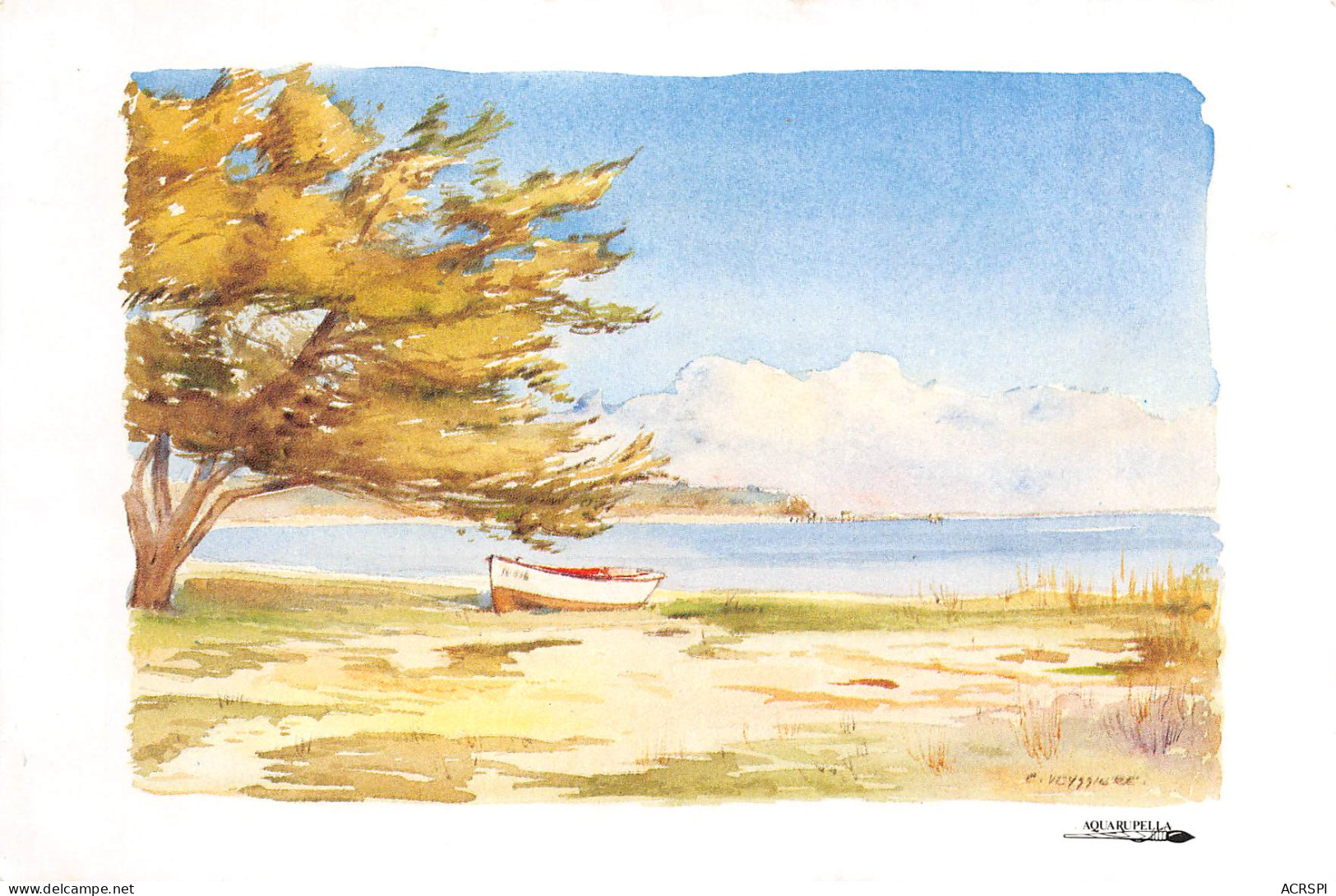 ILE D' AIX  L' ANSE DU SAILLANT Aquarelle De Claude Veyssière  18 (scan Recto Verso)MF2764TER - La Rochelle