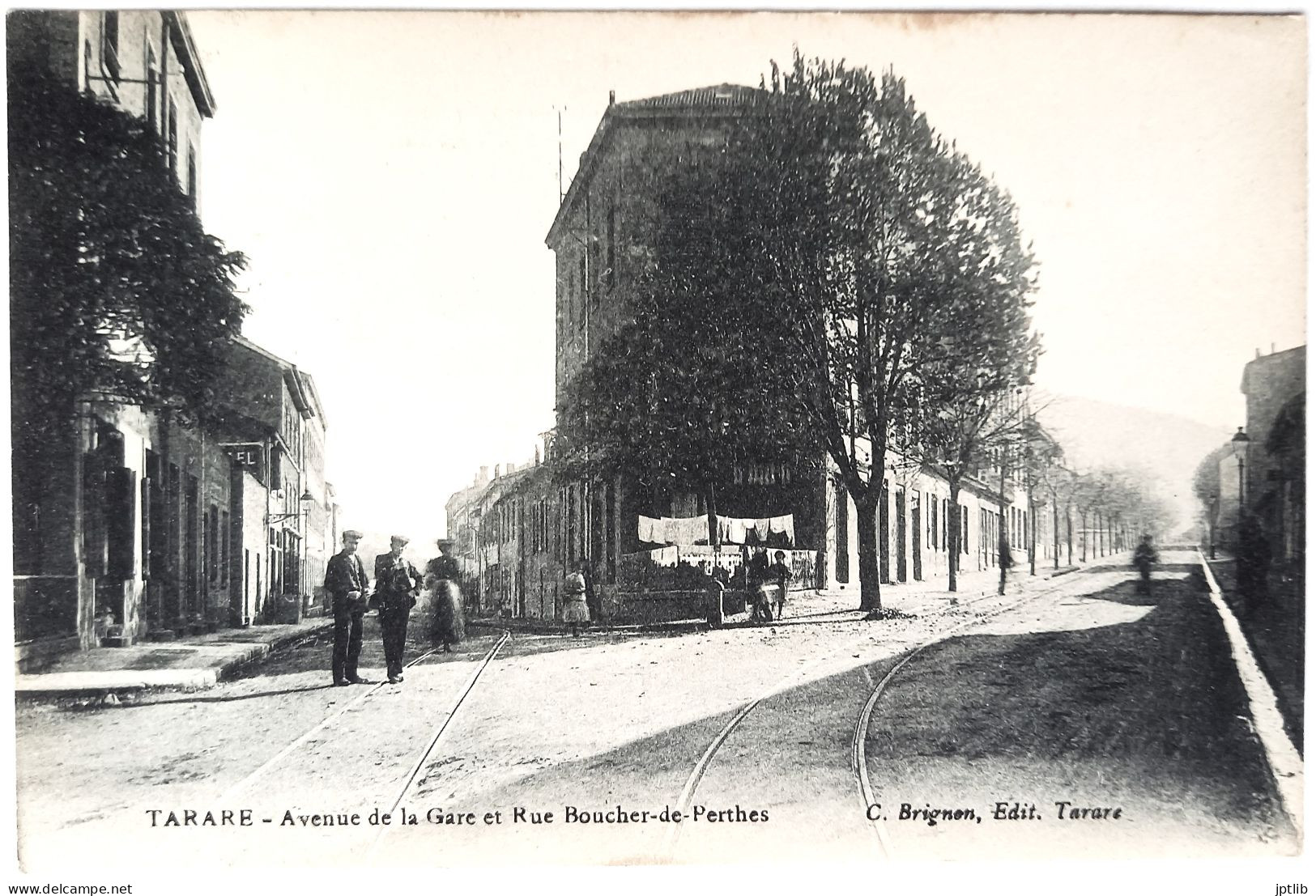 CPA Carte Postale / 69 Rhône, Tarare / C. Brignon, Édit. / Avenue De La Gare Et Rue Boucher-de-Perthes. - Tarare