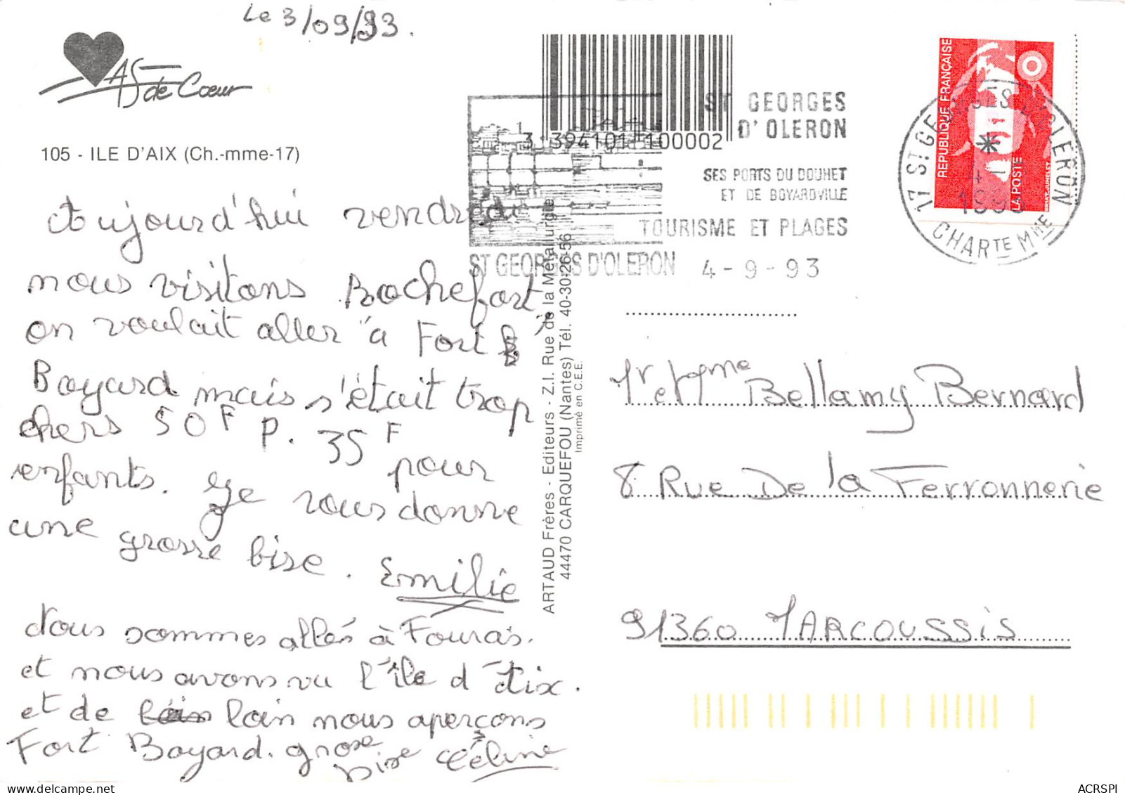 ILE D' AIX  Fouras Fort Boyard Le Bac  12 (scan Recto Verso)MF2764UND - Fouras-les-Bains