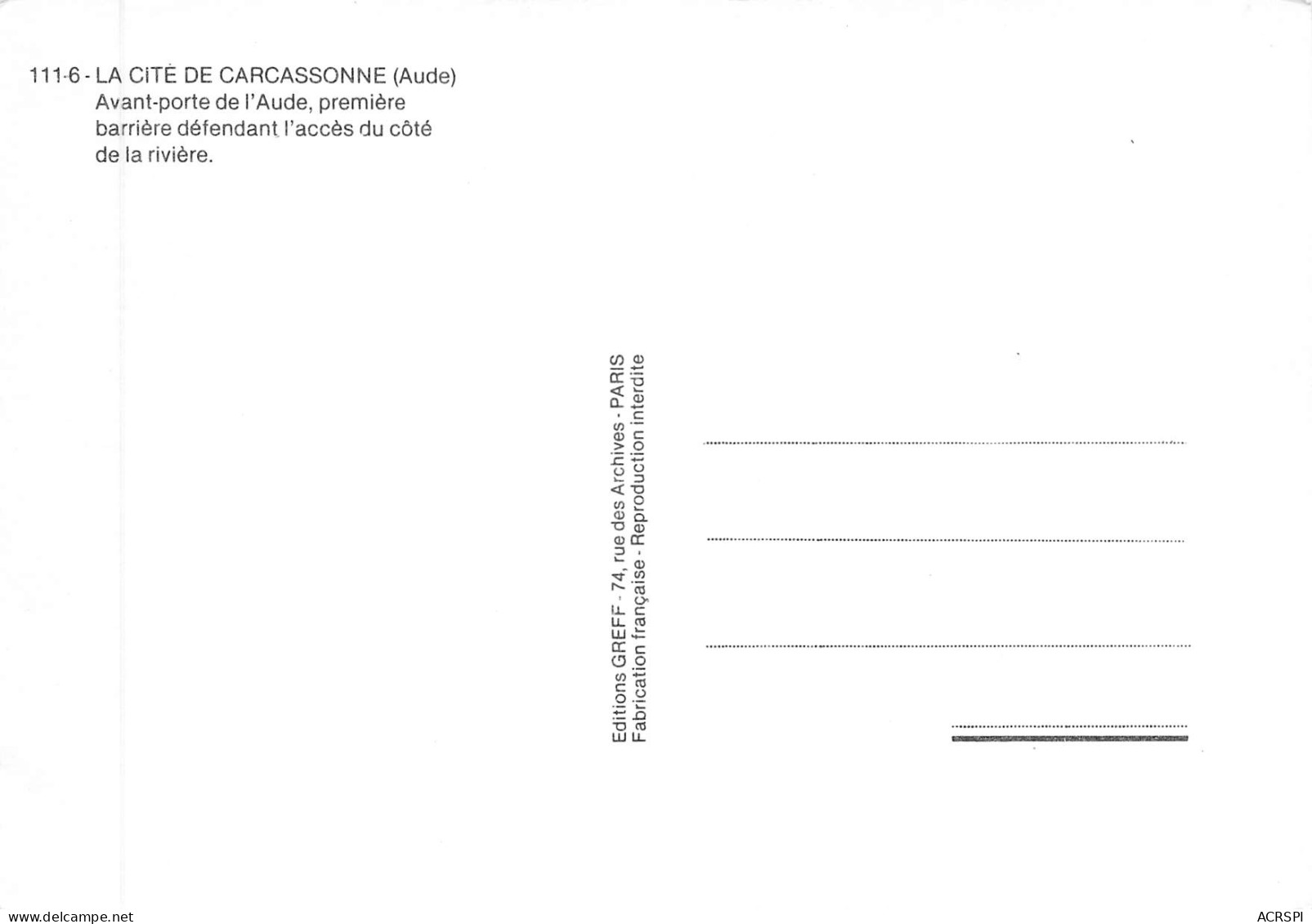 CARCASSONNE  Accés Coté Rivière  22 (scan Recto Verso)MF2766UND - Carcassonne